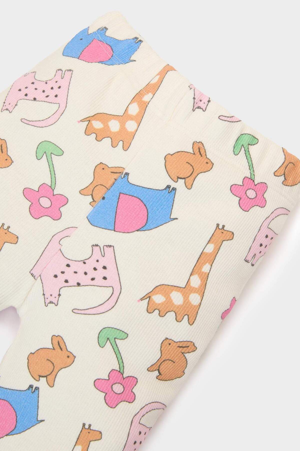 Defacto Hayvan Desenli Fitilli Kaşkorse Pantolon Kız Bebek E7947A525SM fotoğrafı 3 (önizleme)