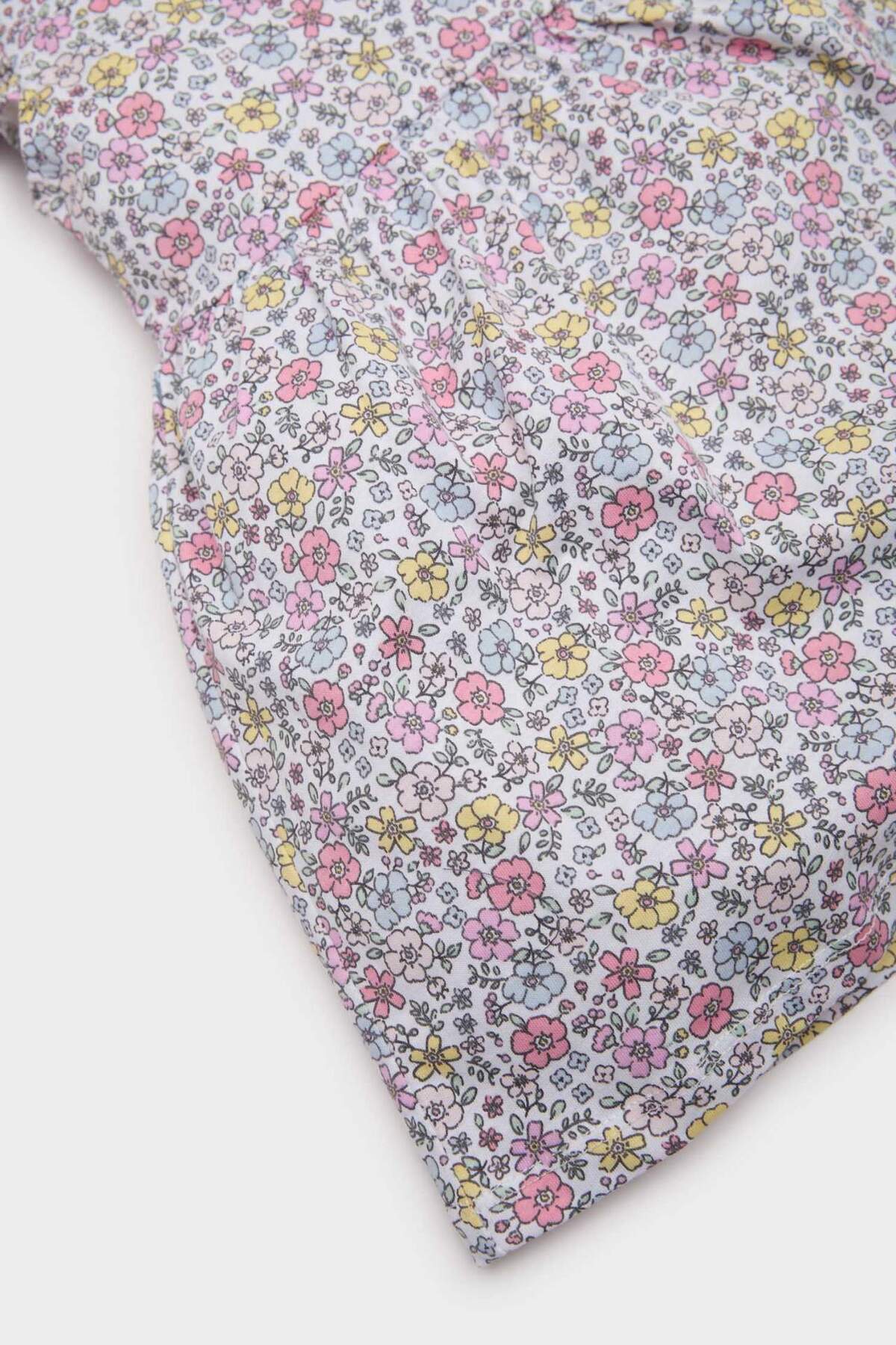 Defacto Çiçek Desenli Kısa Kollu Yazlık Elbise Kız Bebek A0136A525SM fotoğrafı 3 (önizleme)