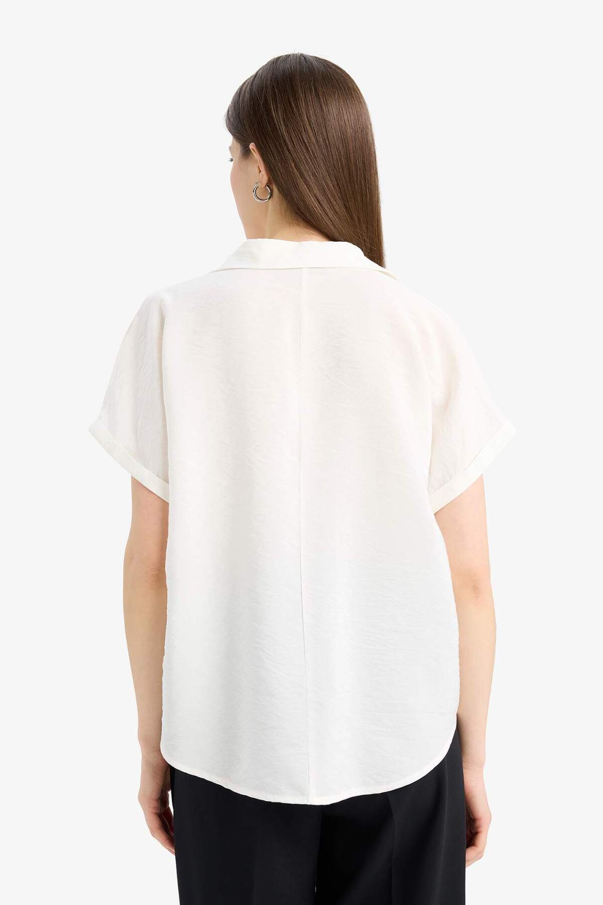 Defacto  Comfort Fit Gömlek Yaka Basıc Bluz E5989AX25SP - Görsel 6