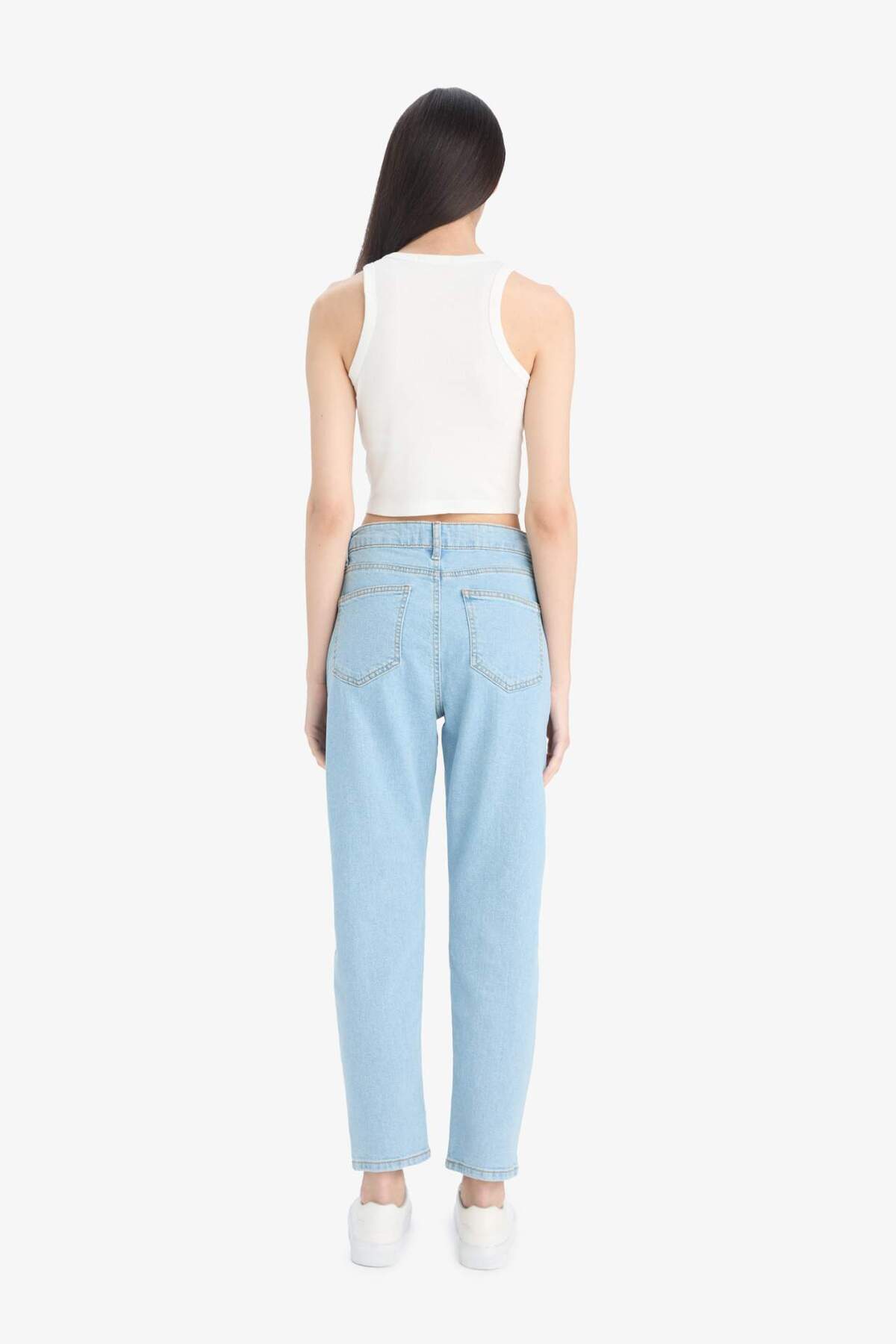 Defacto  Comfort Mom Yüksek Bel Kısa Paça Jean Pantolon E1677AX25SM - Görsel 6