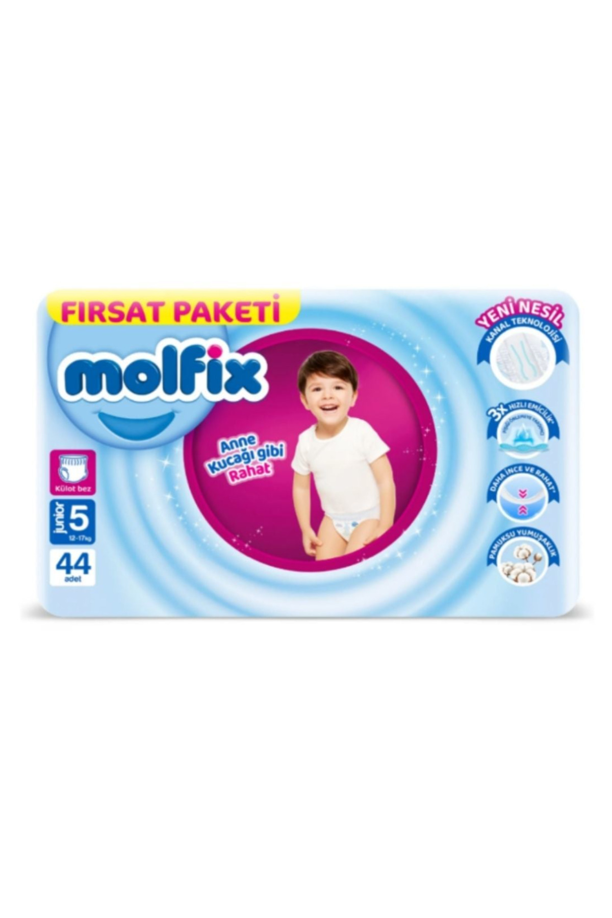 Molfix Külot Bebek Bezi Beden:5 (12-17KG) Junior 44 Adet fotoğrafı 2 (önizleme)