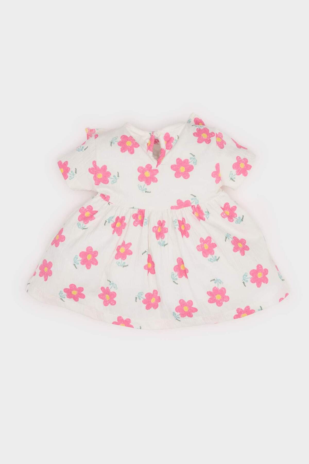 Defacto 2'li Takım Çiçekli Kısa Kollu Bluz Beli Lastikli Pantolon Kız Bebek E8441A525SM fotoğrafı 6 (önizleme)