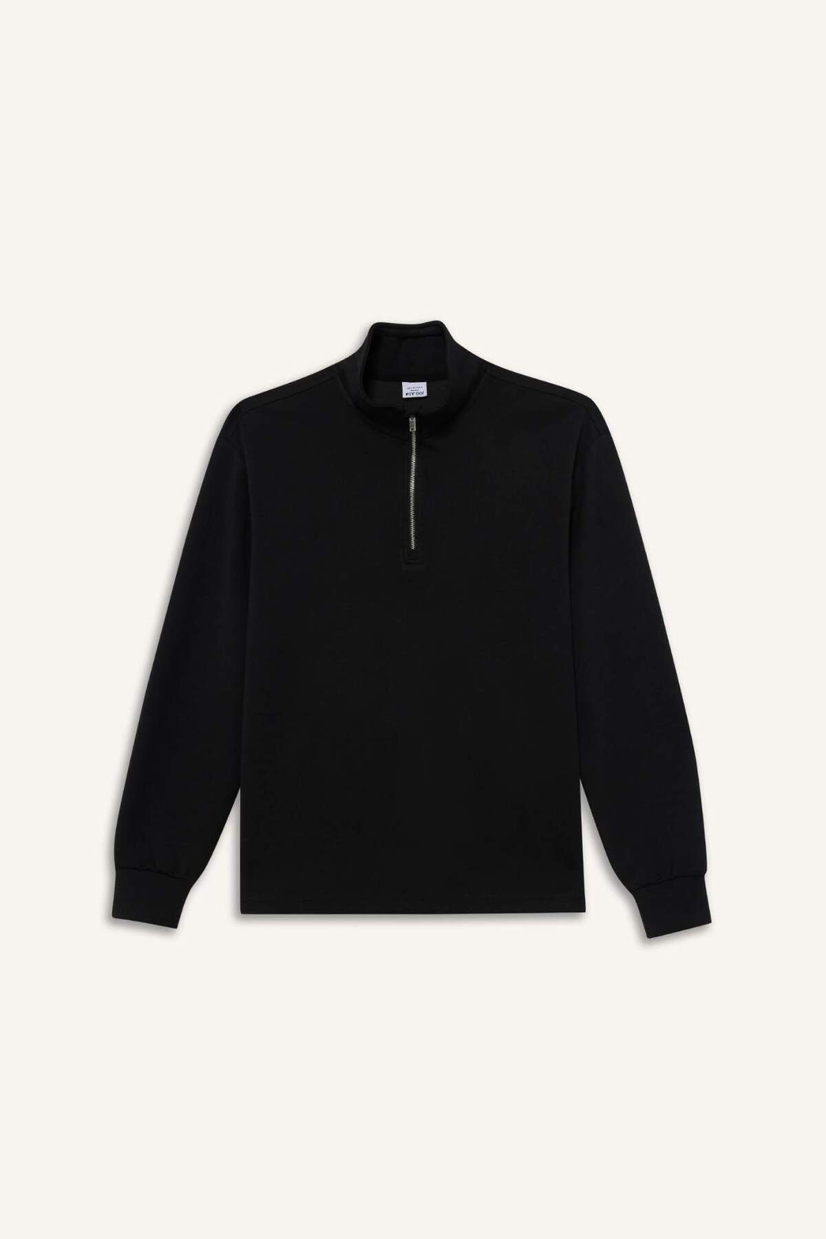 Defacto  Oversize Geniş Kalıp Yarım Fermuarlı Modal Sporcu Sweatshirt D7126AX25SP - Görsel 7