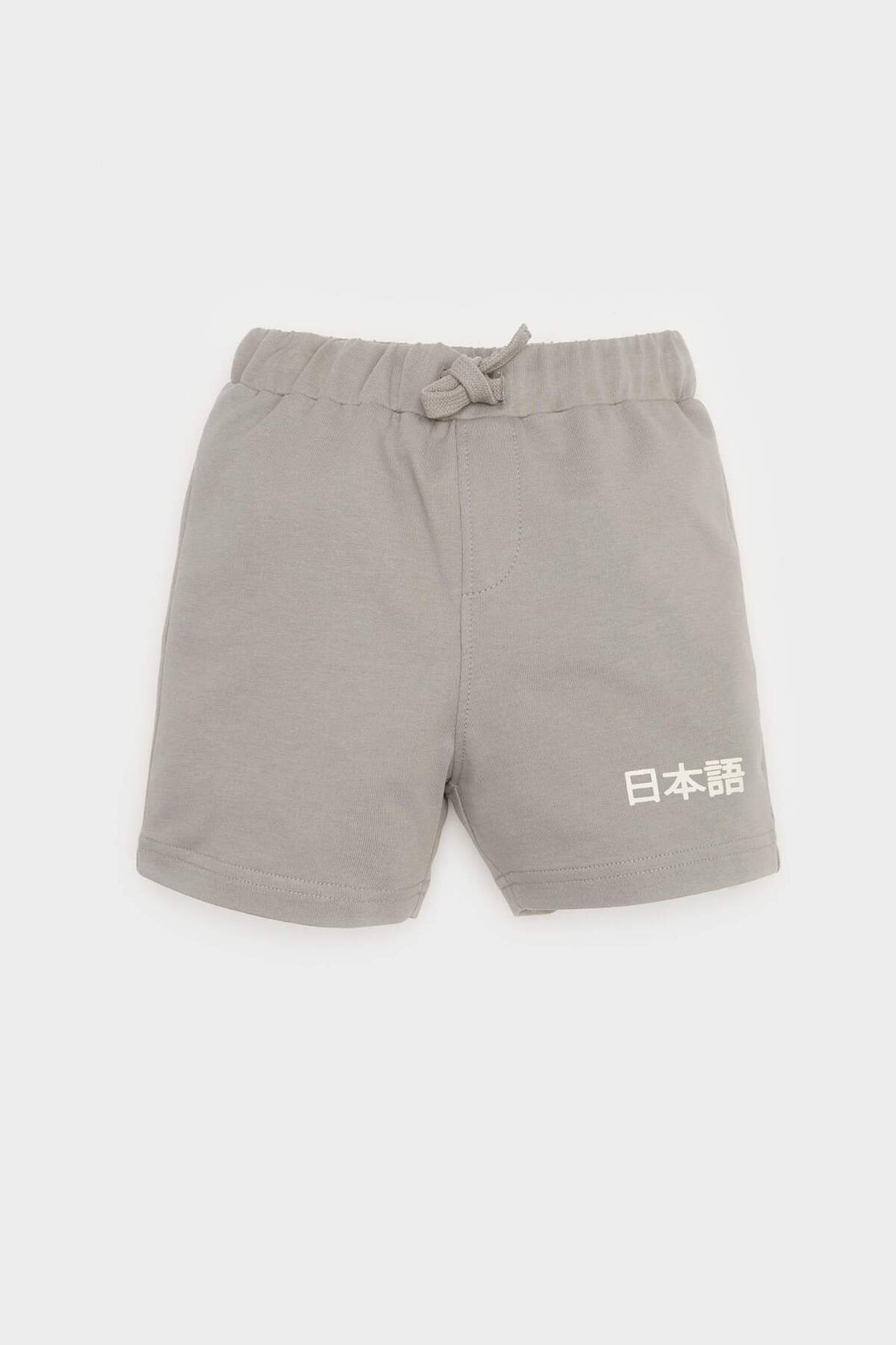 Defacto 2li Takım Baskılı Kısa Kollu Tişört Beli Lastikli Şort Erkek Bebek D7929A525SM fotoğrafı 2 (önizleme)