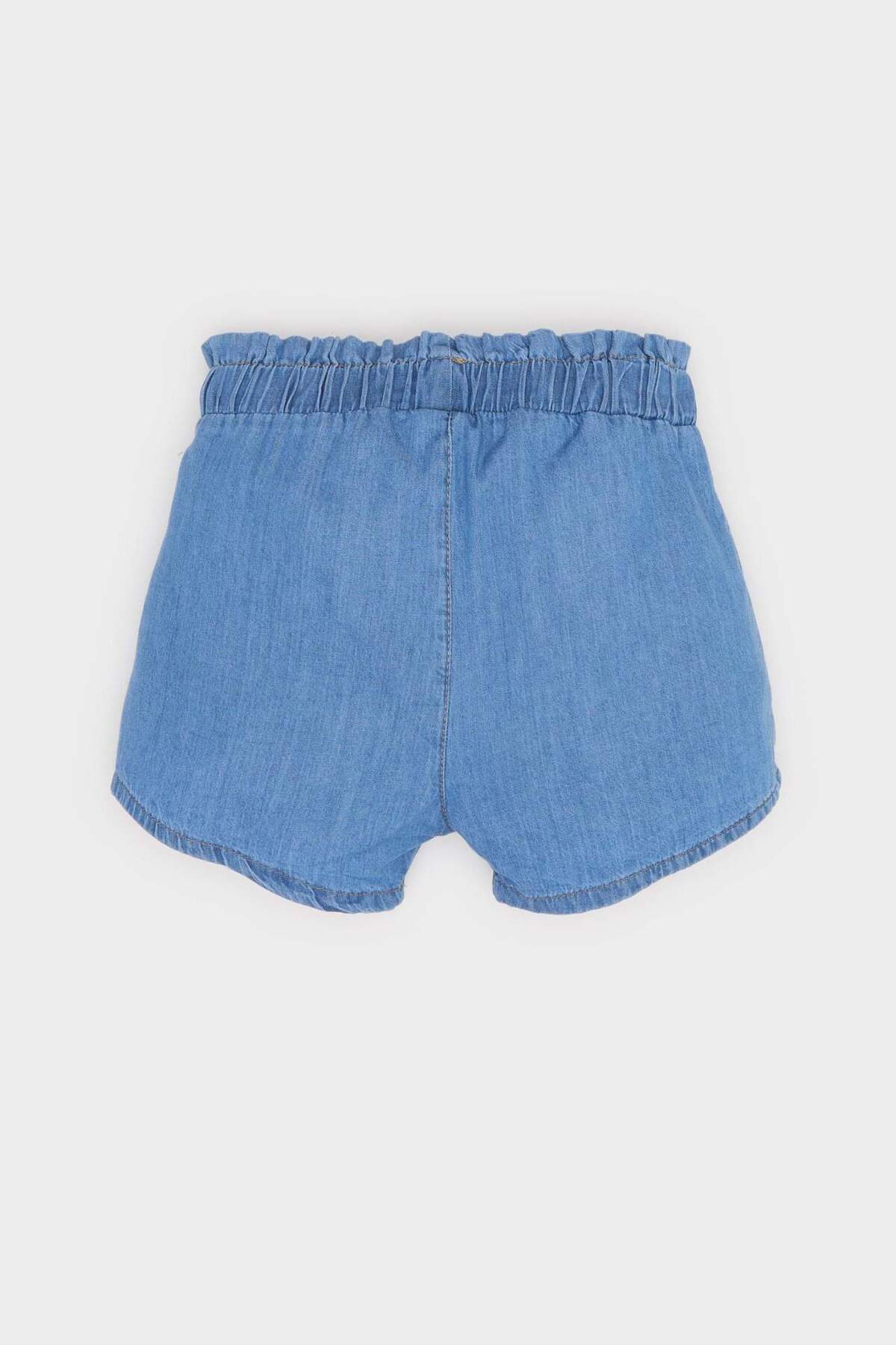 Defacto Beli Lastikli Jean Şort Kız Bebek E5245A525SM fotoğrafı 4 (önizleme)