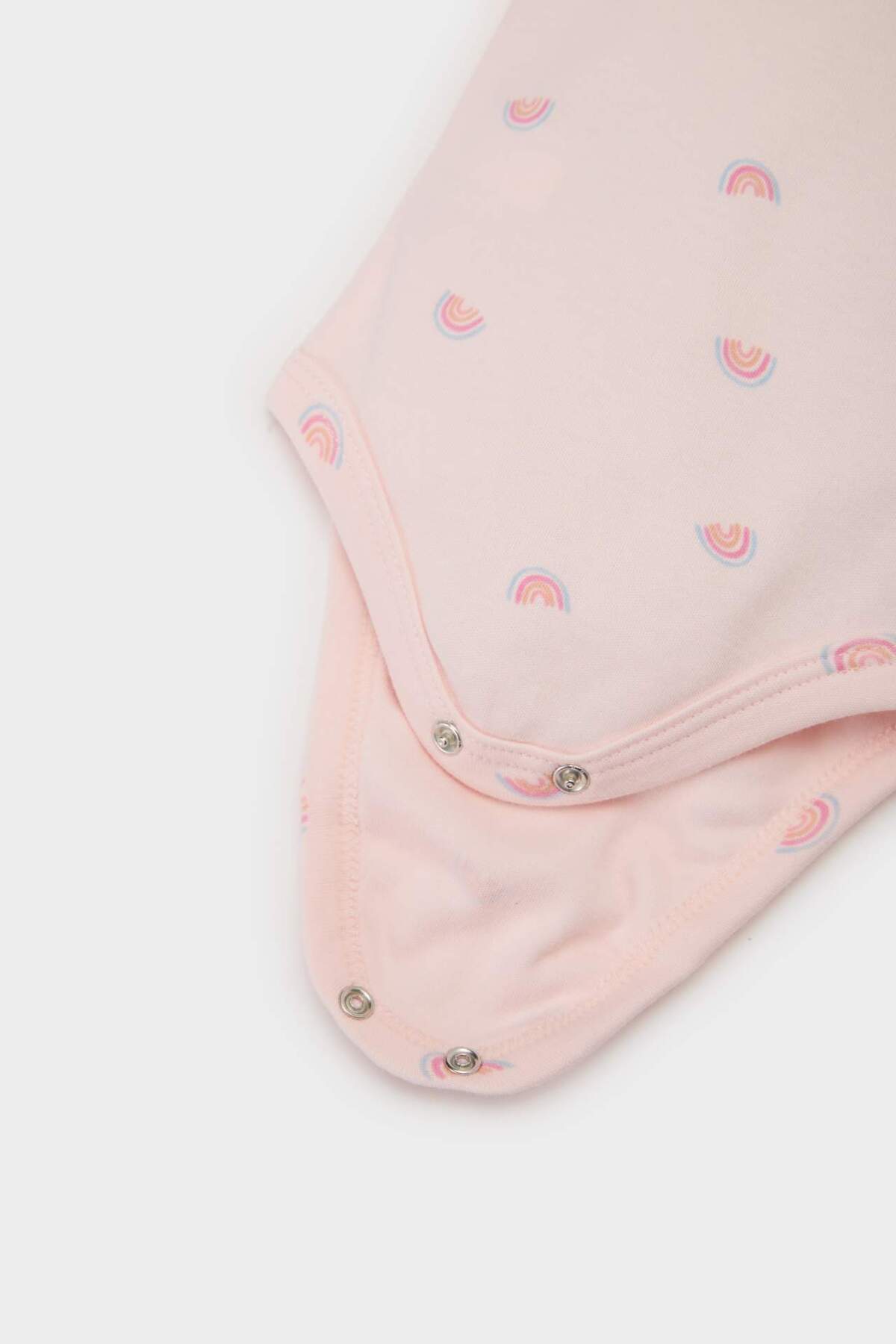 Defacto Bisiklet Yaka Gökkuşağı Baskılı Uzun Kollu Çıtçıtlı Body Kız Bebek Yenidoğan E6319A525SP fotoğrafı 3 (önizleme)