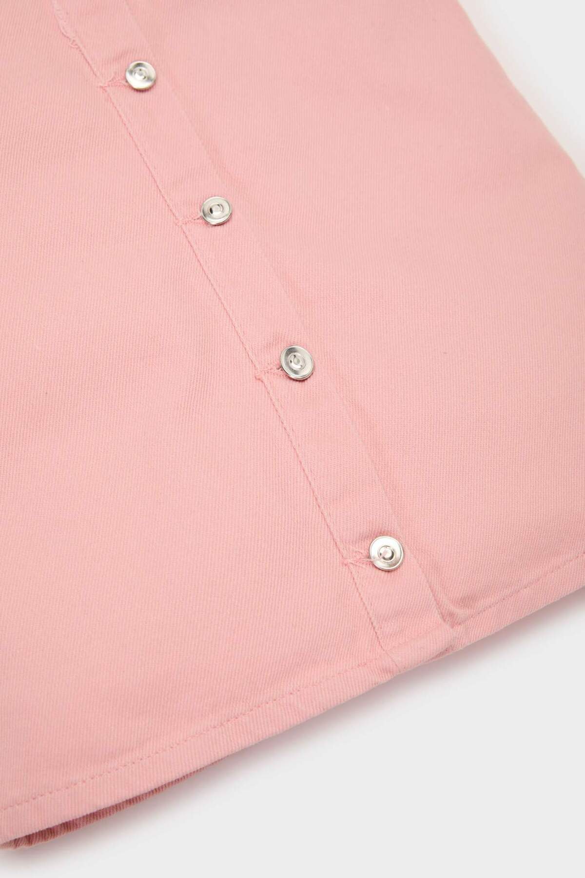 Defacto Kısa Kollu Yazlık Jean Elbise Kız Bebek E0454A525SM fotoğrafı 3 (önizleme)