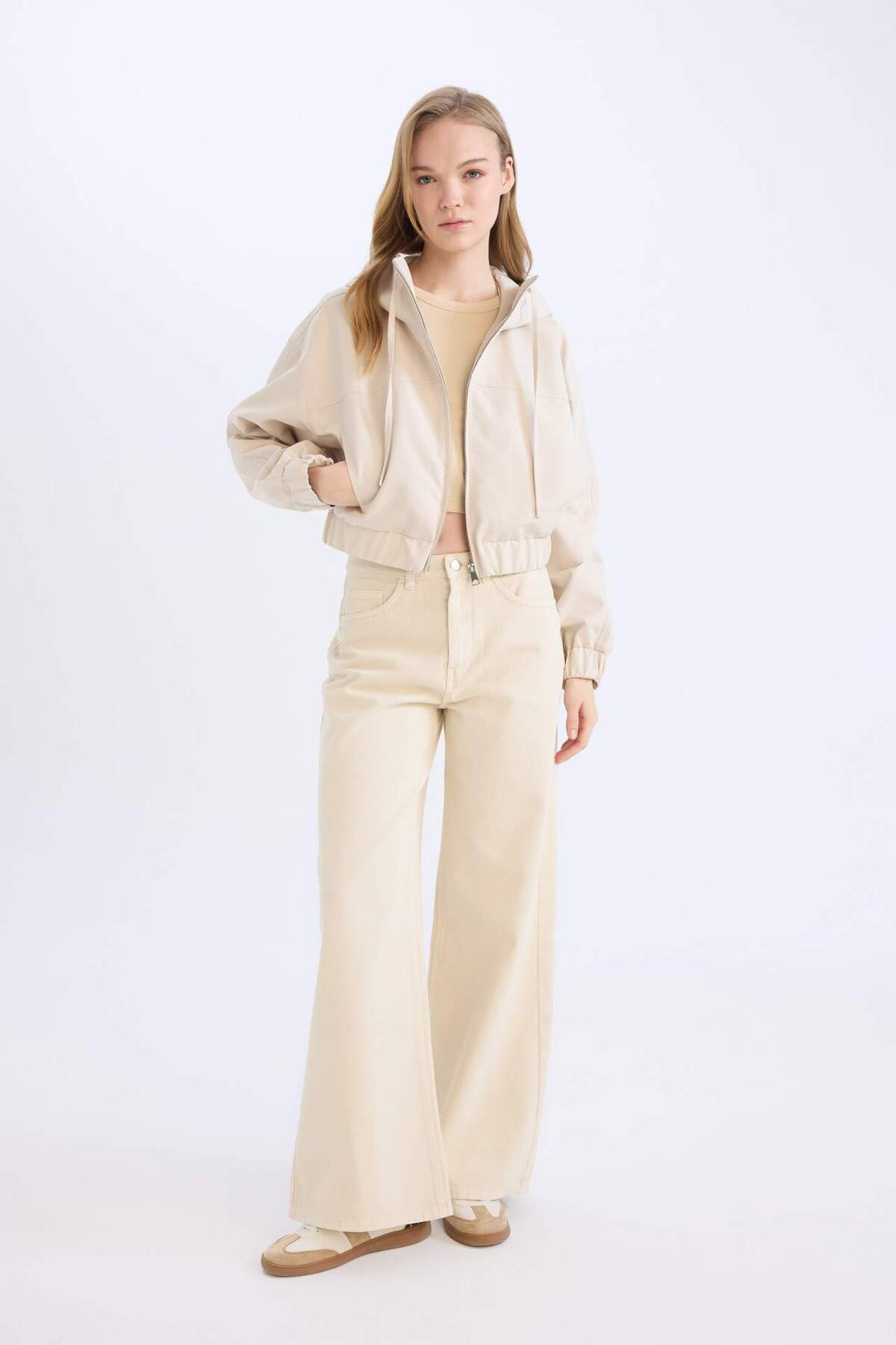 Defacto  Su Geçirmez Kapüşonlu Fermuarlı Mont D5776AX25SP - Görsel 2