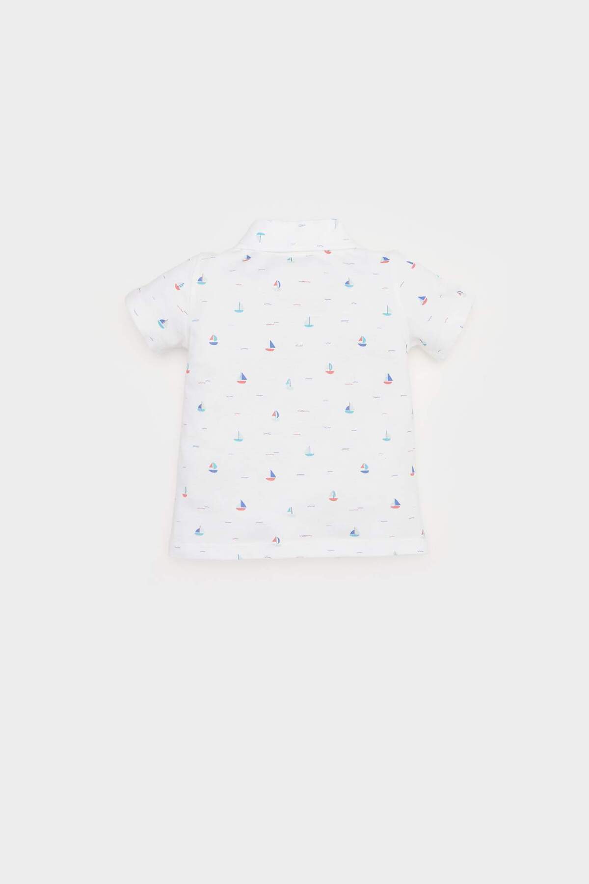 Defacto Polo Yaka Deniz Baskılı Pike Kısa Kollu Tişört Erkek Bebek E4776A525SM fotoğrafı 3 (önizleme)