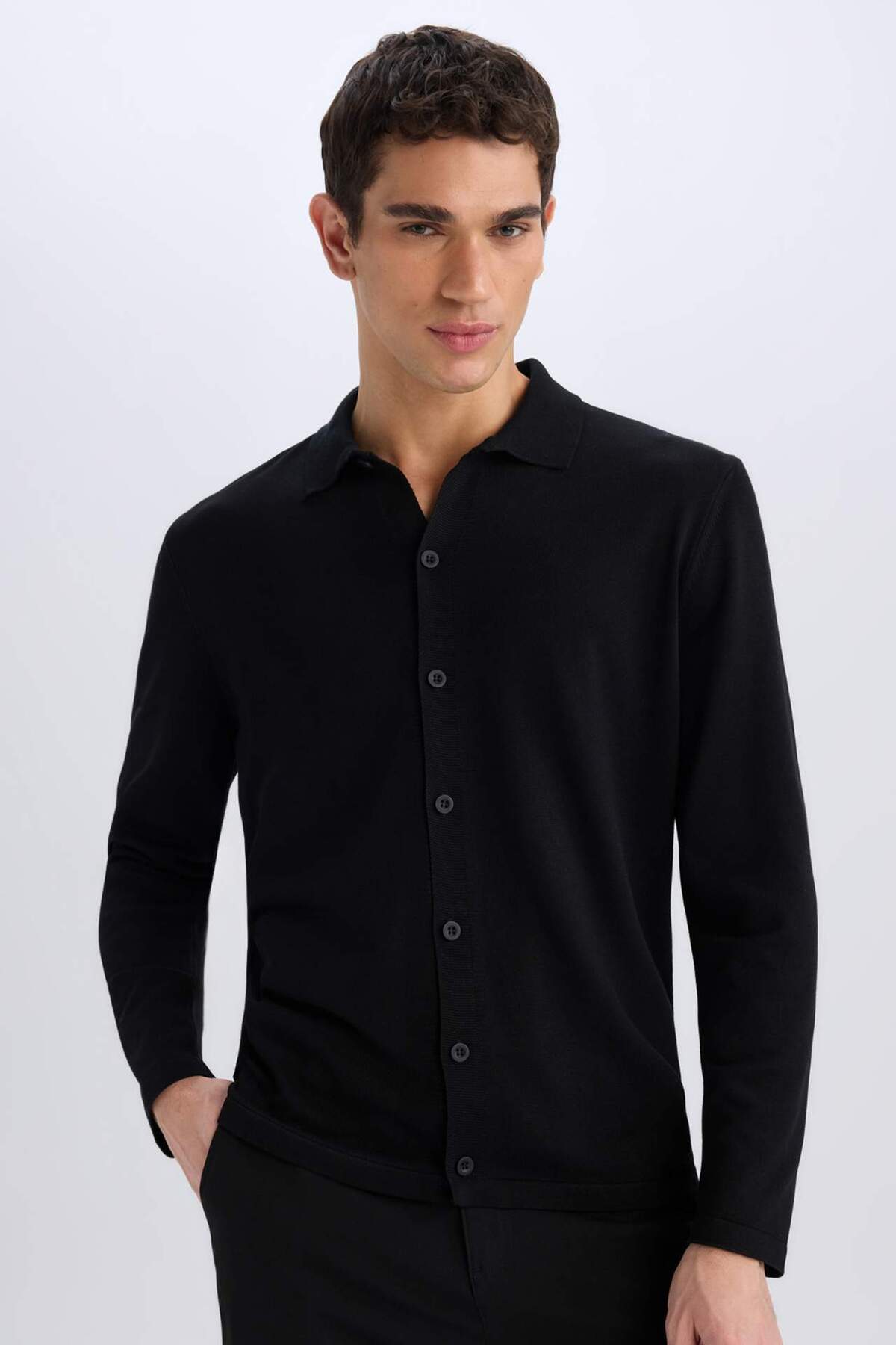 DeFacto Standart Fit Polo Yaka Düğmeli Triko Hırka E8399AX24CW
