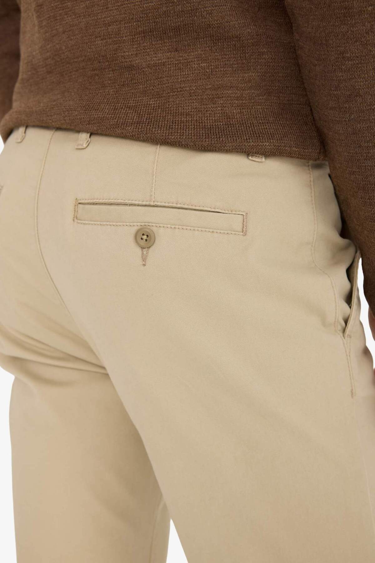 Defacto  Regular Fit Normal Kesim Yazlık Düz Paça Chino Kanvas Pantolon D7349AX25SP - Görsel 7