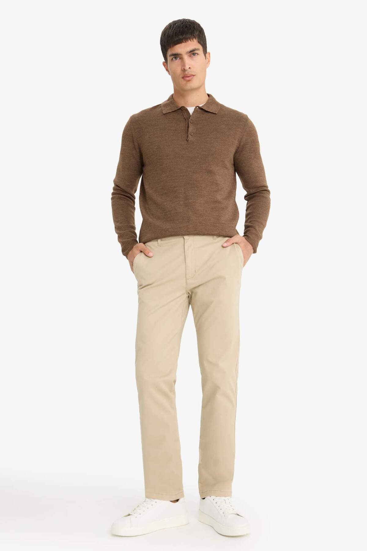 Defacto  Regular Fit Normal Kesim Yazlık Düz Paça Chino Kanvas Pantolon D7349AX25SP - Görsel 2