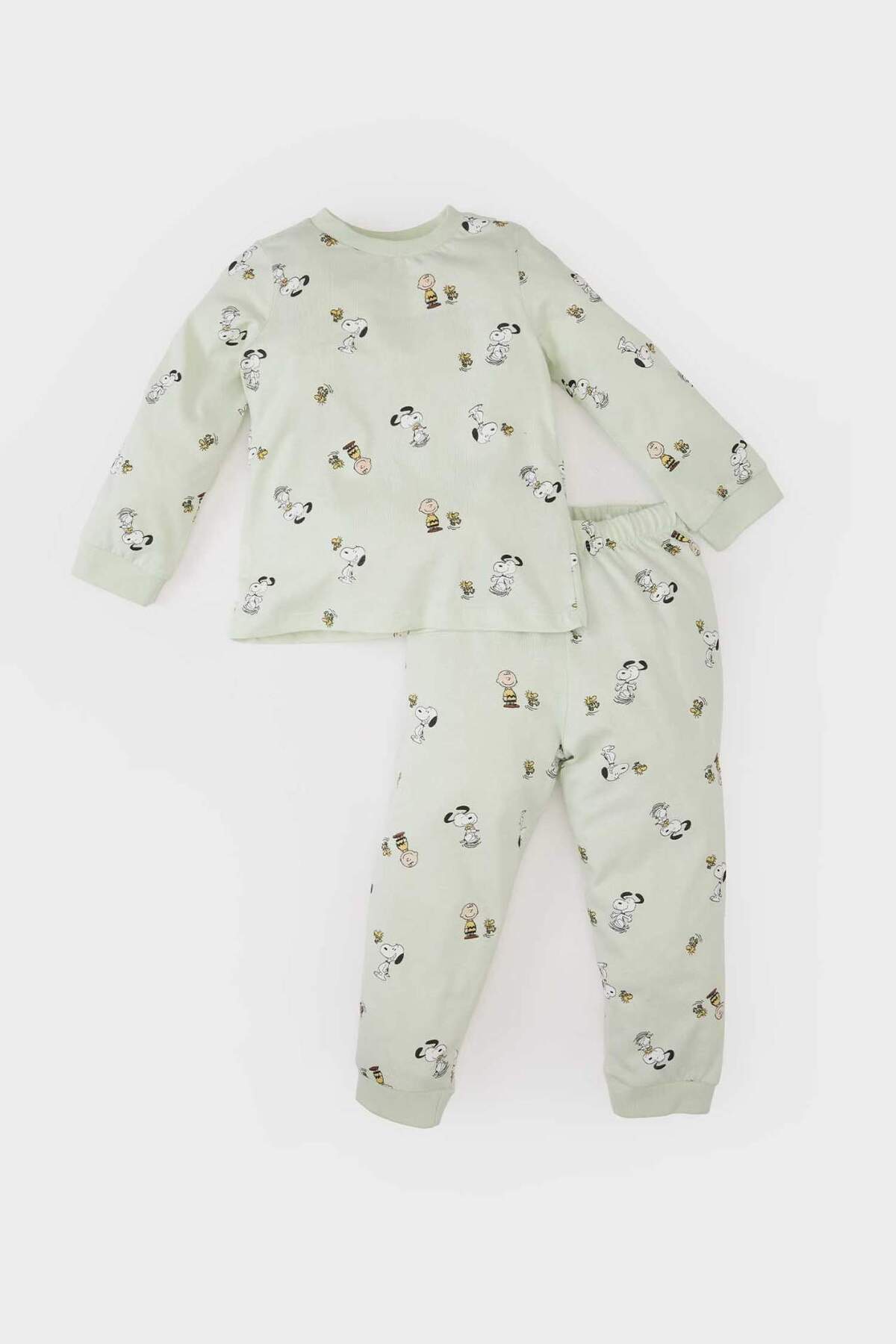 Defacto Snoopy Pijama Takımı Penye Uzun Kollu Üst Beli Lastikli