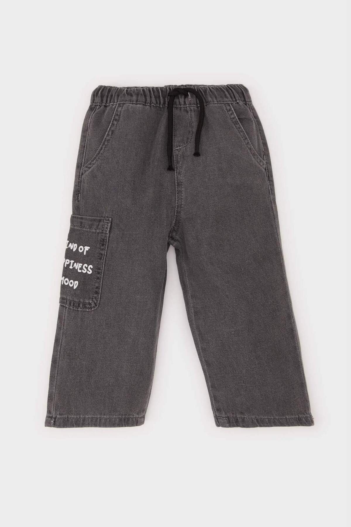 Defacto Beli Lastikli Cepli Baskılı Jean Pantolon Erkek Bebek E0800A525SP fotoğrafı 3 (önizleme)