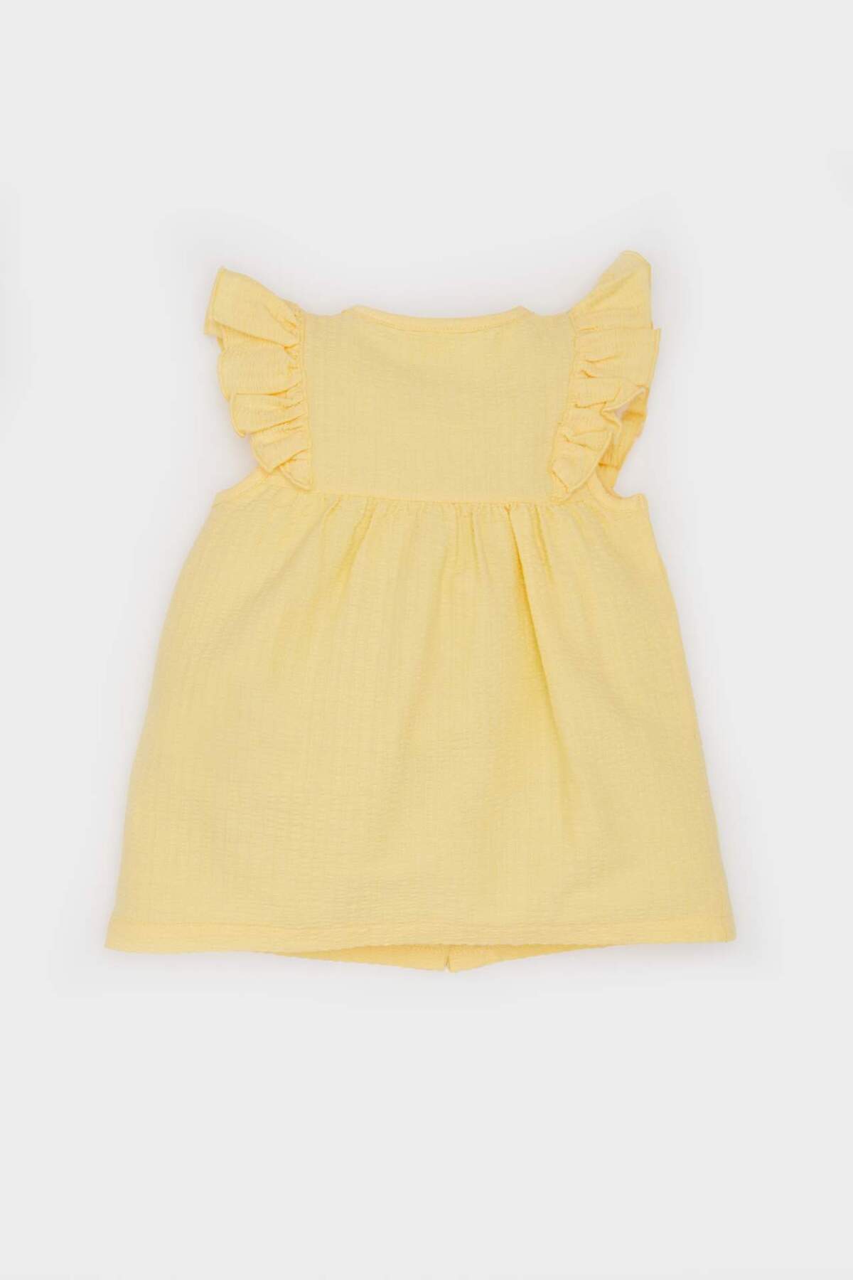 Defacto Bisiklet Yaka Gofre Dokulu Kısa Kollu Gömlek Kız Bebek C5972A525SM fotoğrafı 4 (önizleme)