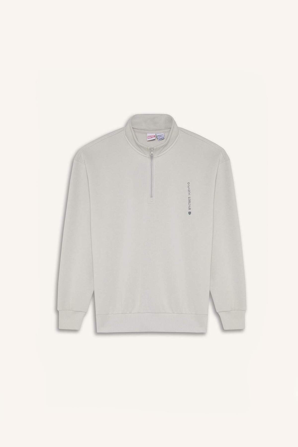 DeFacto Marvel Boxy Fit Dik Yaka Fermuarlı Sırt Baskılı Sweatshirt D6771AX25SP görsel 8