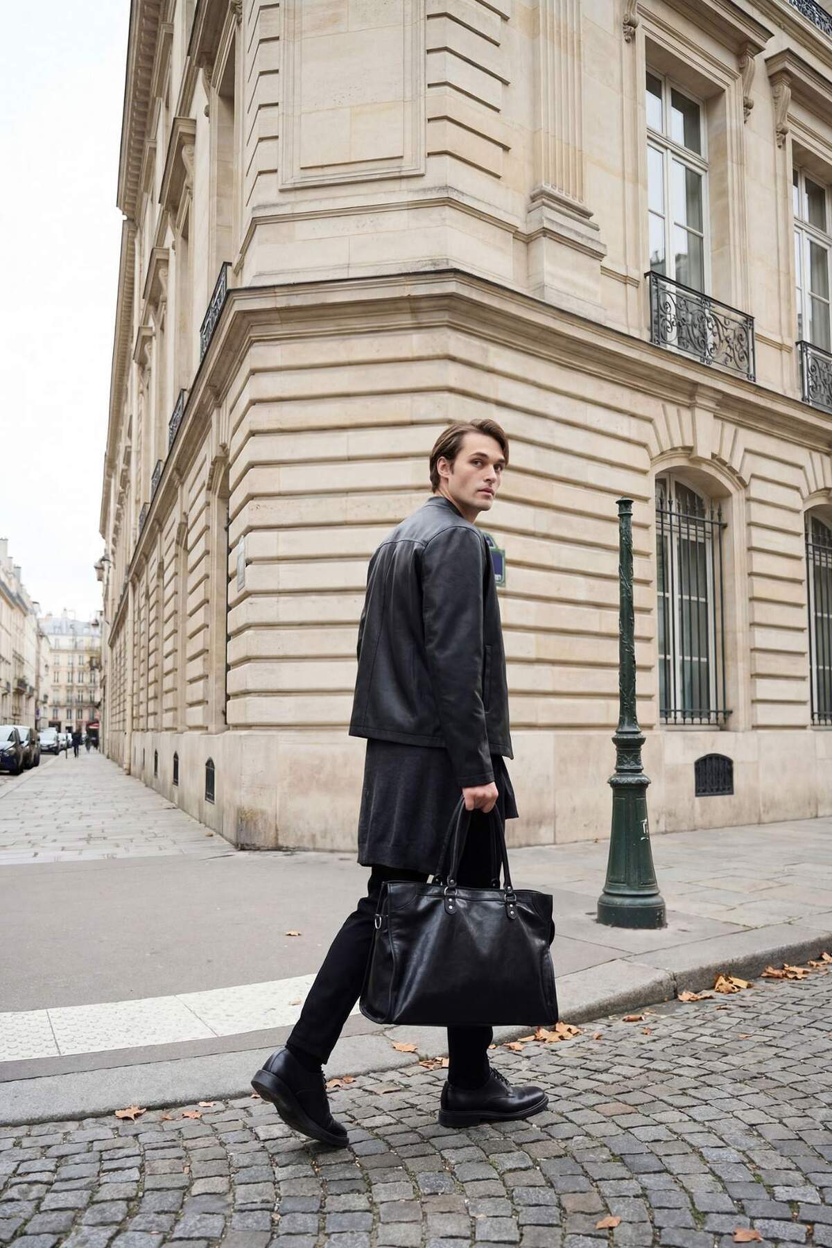 Defacto  Su İtici Slim Fit Dar Kesim Dik Yaka Fermuarlı Suni Deri Ceket Mont D8525AX25SP - Görsel 3