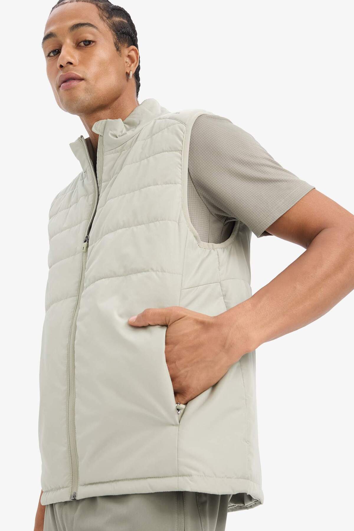 Defacto  Su İtici Rüzgar Geçirmez Regular Fit Fermuarlı Cepli Yelek D6177AX25SP - Görsel 5