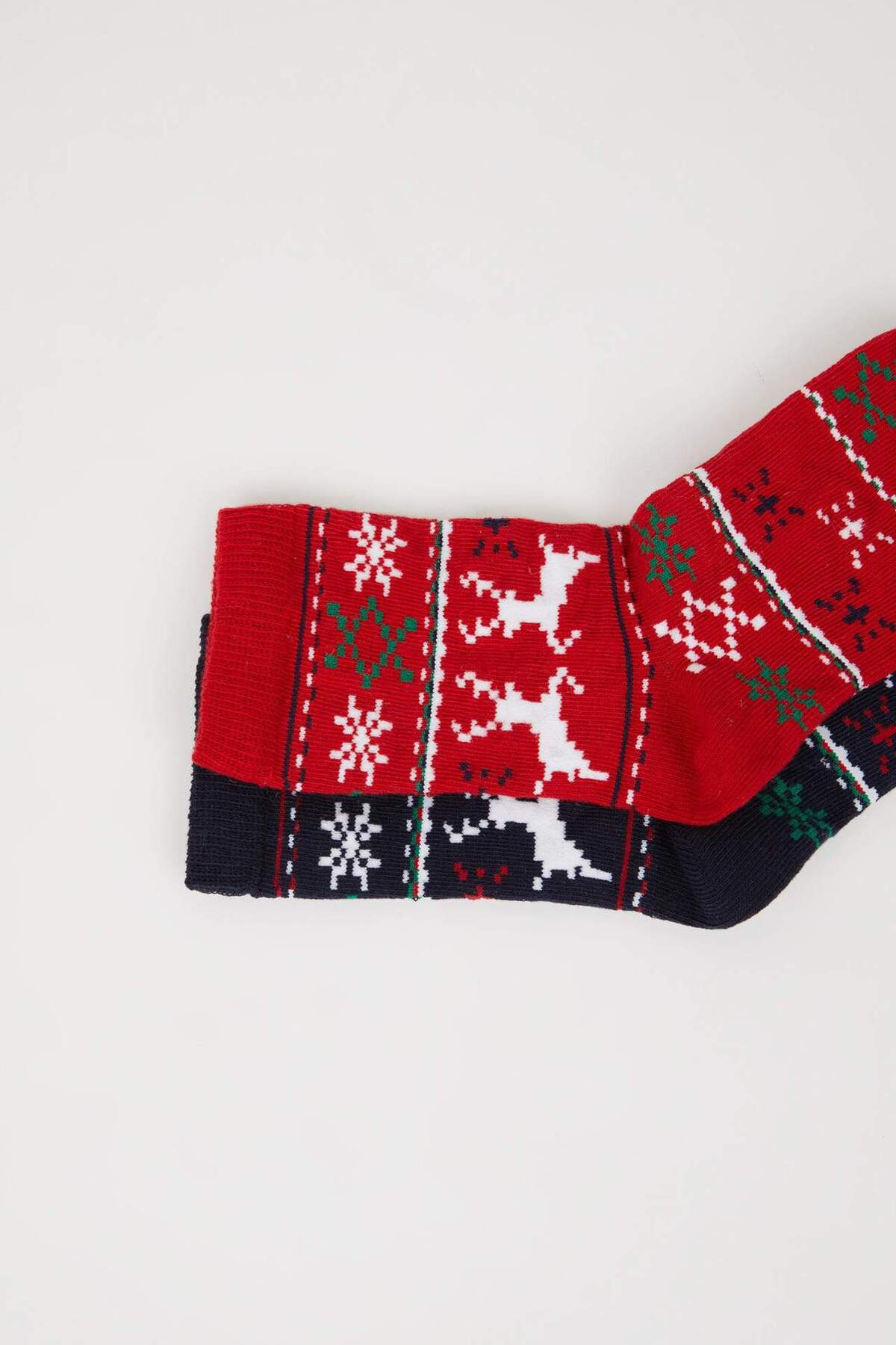 Defacto Yılbaşı Temalı 2'li Pamuklu Uzun Çorap Kız Çocuk Z3921A6NS fotoğrafı 5 (önizleme)