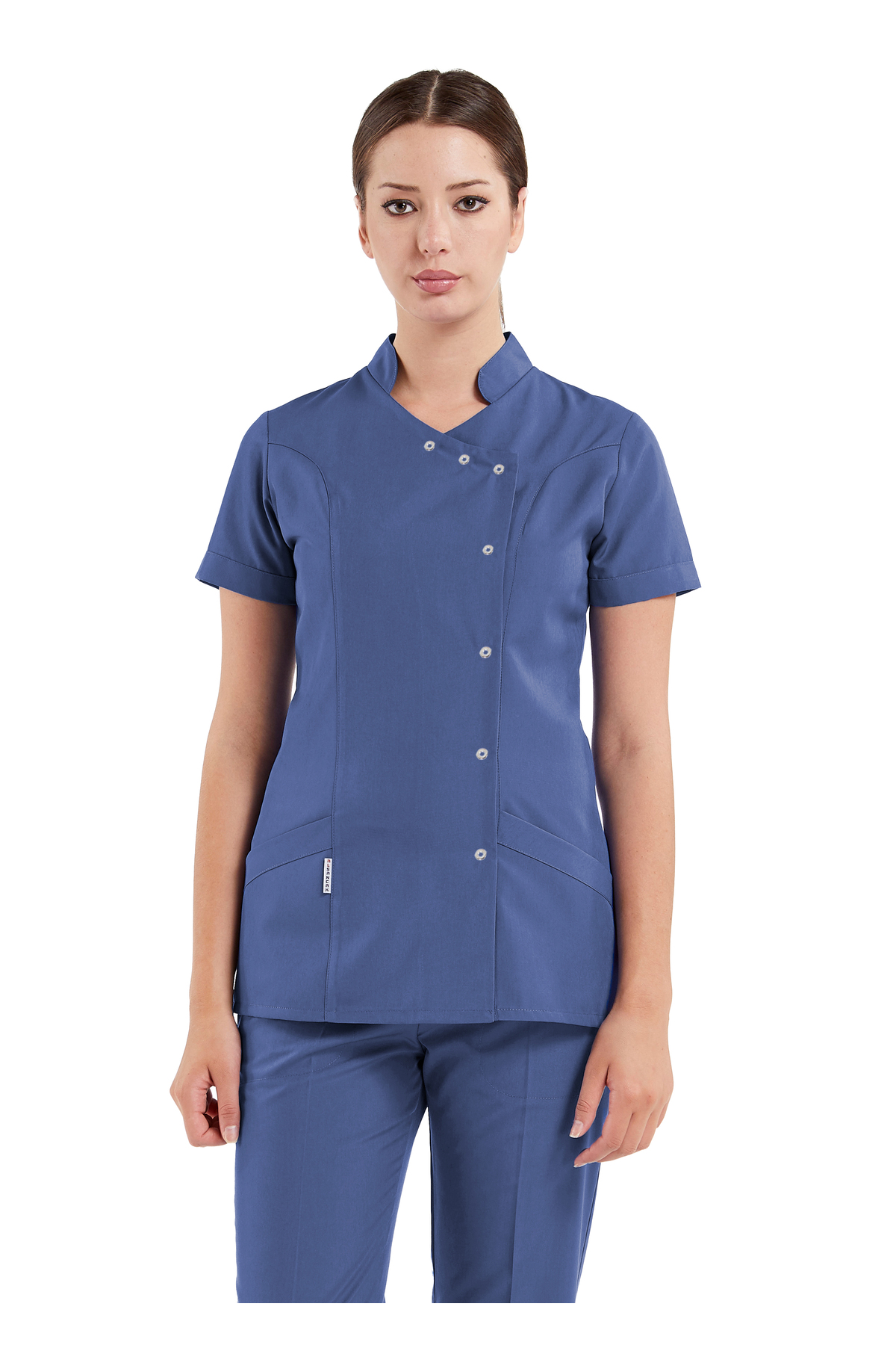Luxe Flex Storm Blue Lycra Thin Stretch Fabric Doctor Jersey & Nurse Jersey Set
