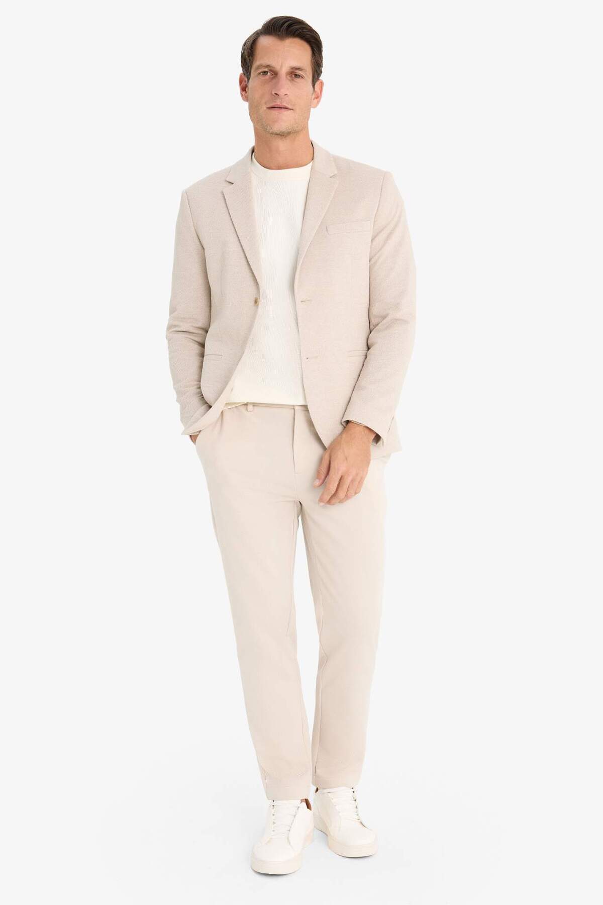 Defacto  Slim Fit Dar Kesim Astarlı Düğmeli Blazer Ceket N0503AZ25SP - Görsel 2