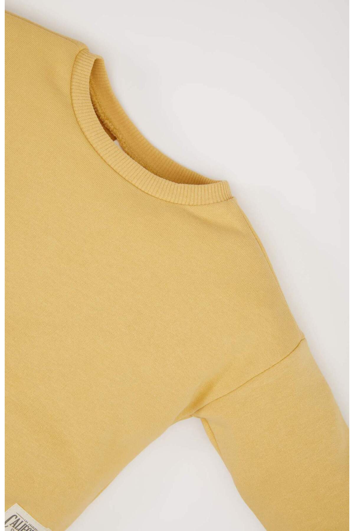 Defacto Kız Bebek 2li Takım Dokuma Etiketli Sweatshirt Beli Lastikli Tayt E2216A524WN fotoğrafı 3 (önizleme)