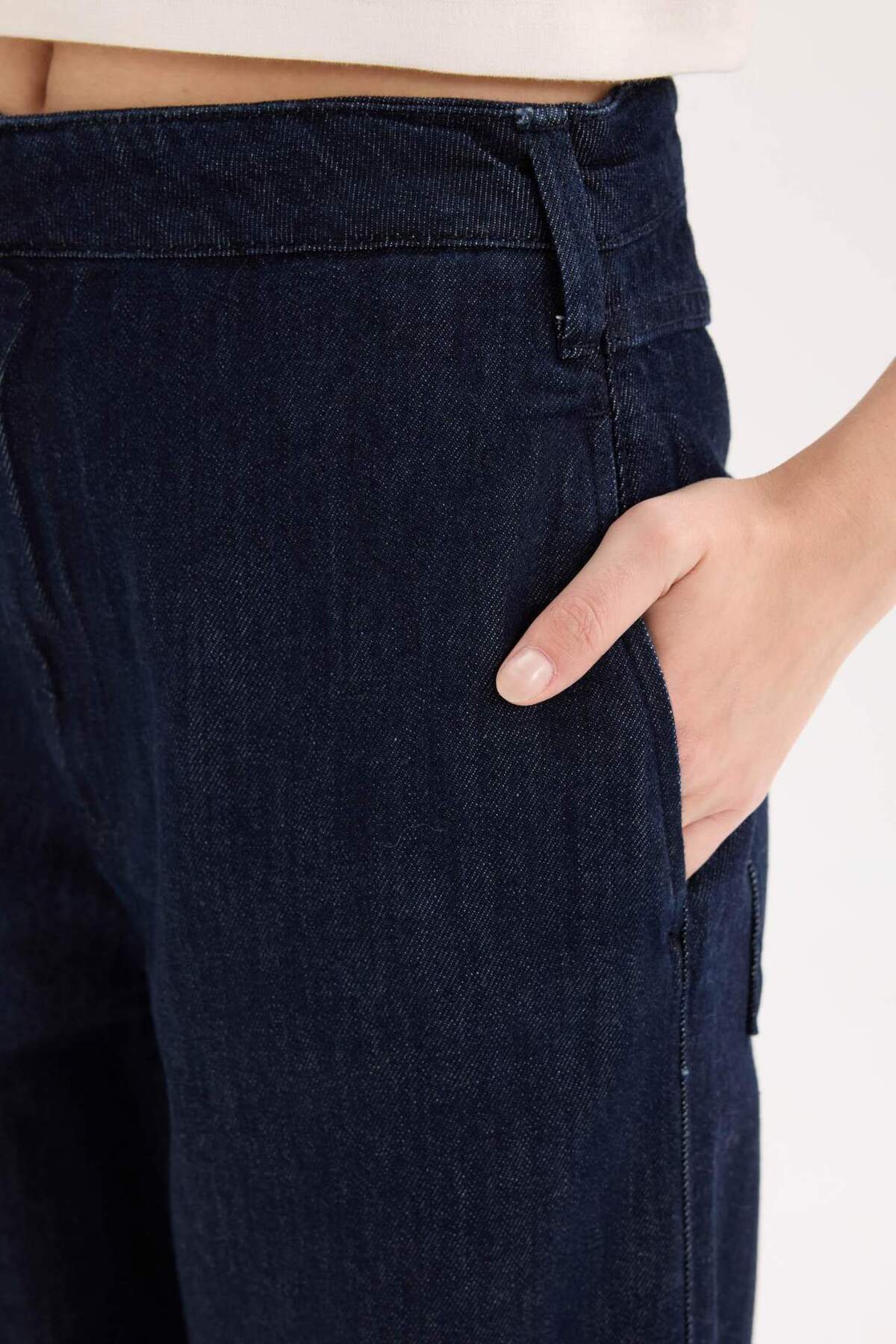 Defacto  Wıde Leg Yüksek Bel Uzun Jean Pantolon E2970AX24CW - Görsel 5