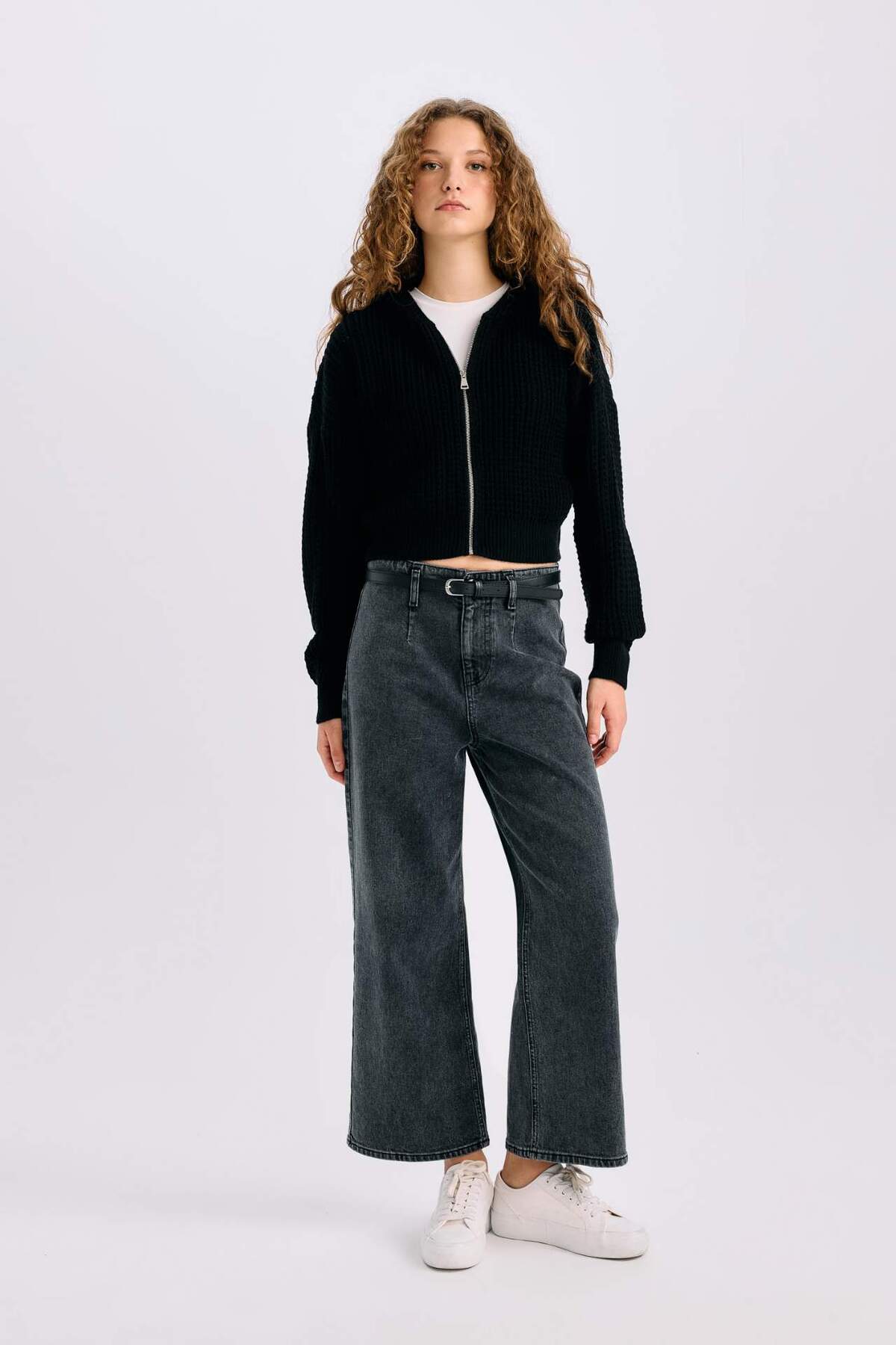 Defacto  Regular Fit Kapüşonlu Fermuarlı Triko Hırka E2269AXNS - Görsel 2