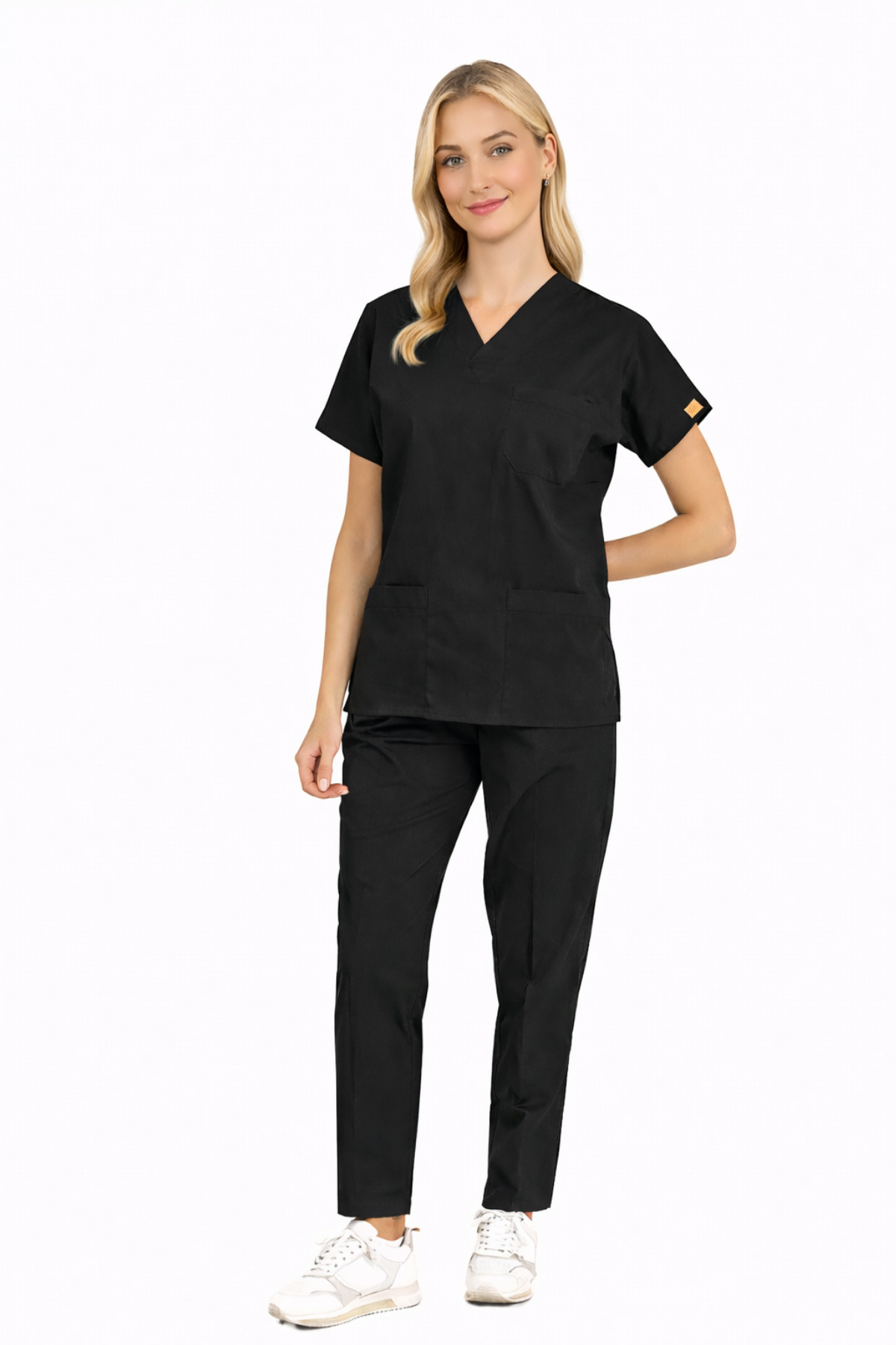 Brl Üniforma Черна еластична униформа за лекар и медицинска сестра, унисекс х...