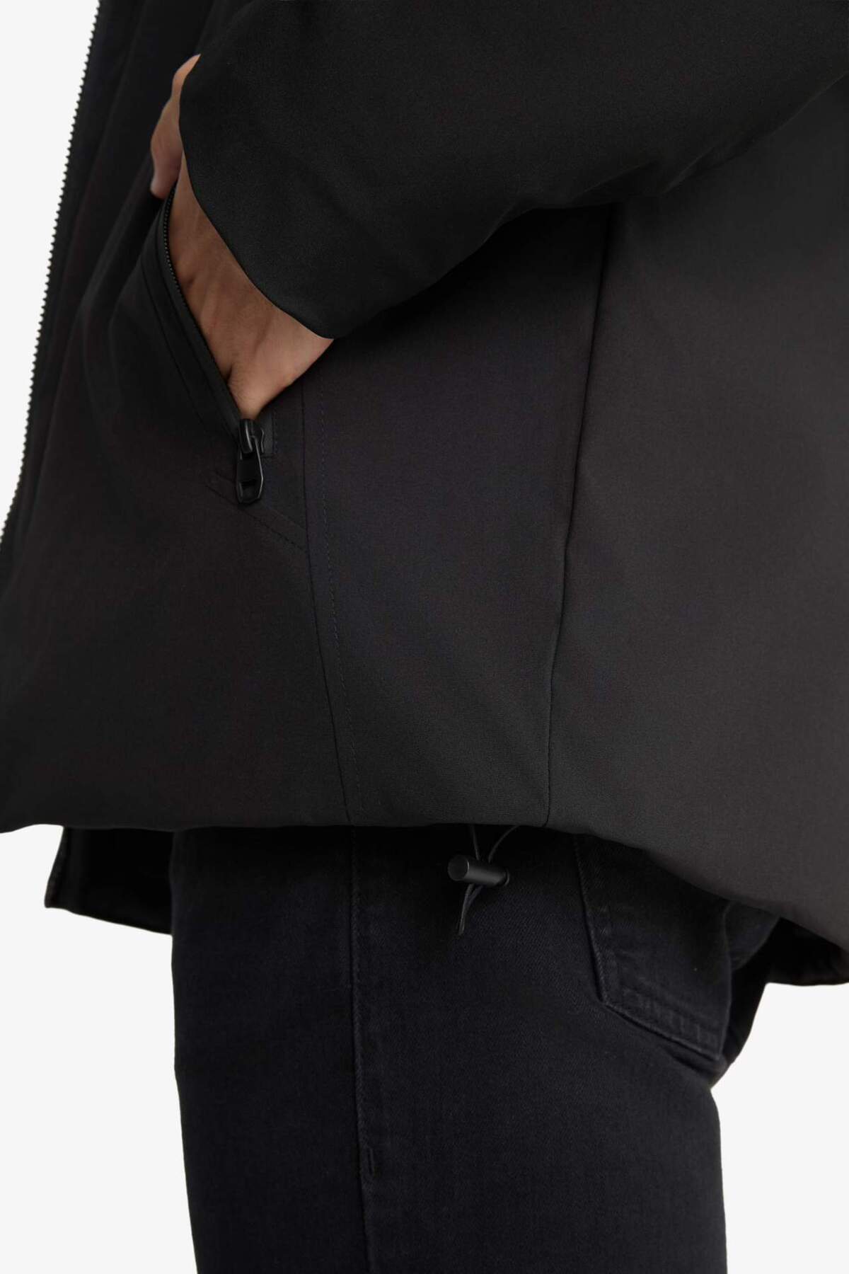 Defacto  Su İtici Regular Fit Kapüşonlu Fermuarlı Cepli Mont A2620AX24WN - Görsel 6