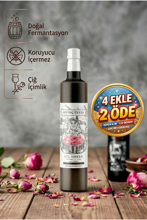 Organik Teyze Sevinç Teyze Doğal Fermantasyon Gül Sirkesi, Rose Vinegar 500ml