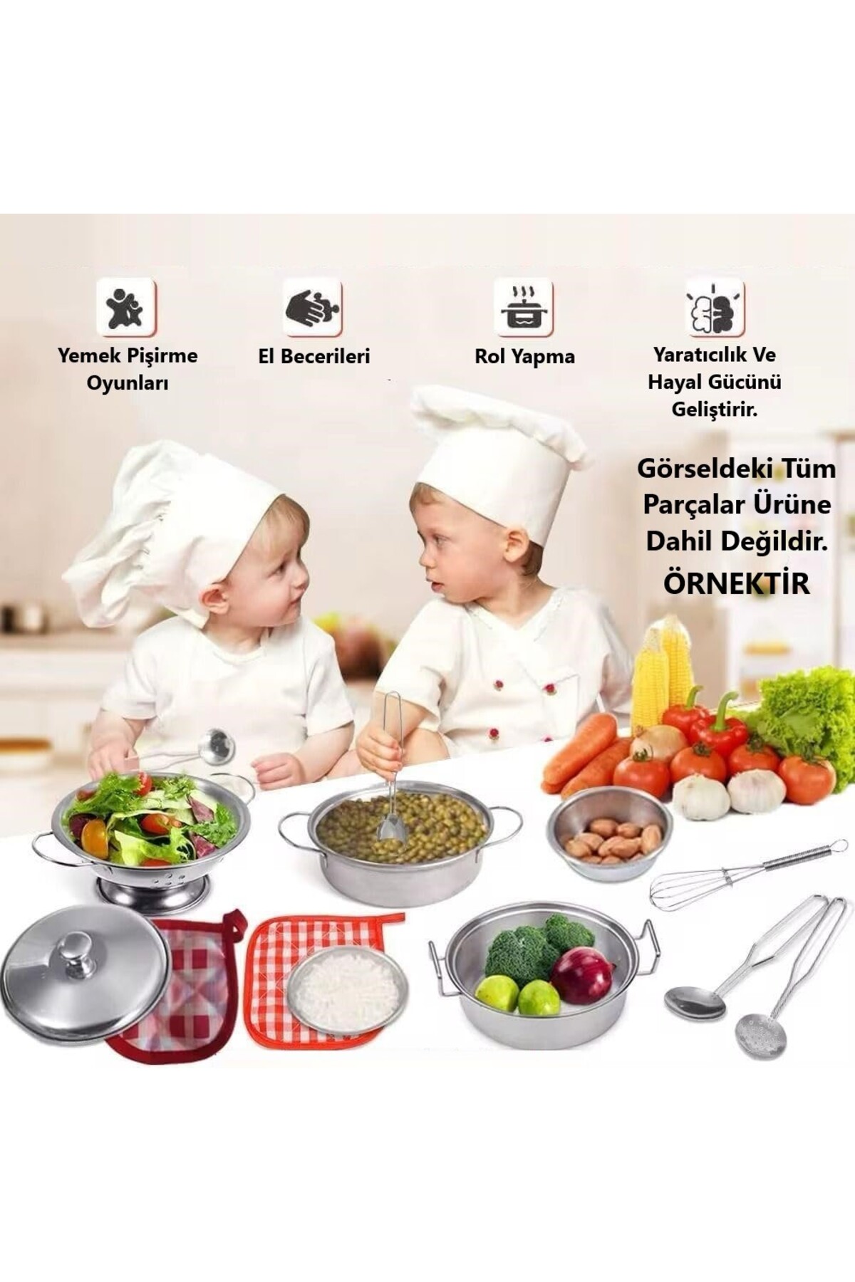 Brother Toys 11 Parça Metal Paslanmaz Çelik Oyuncak Tencere Tava Brother Toys 11 Parça Metal Paslanmaz Çelik Oyuncak Tencere Tava