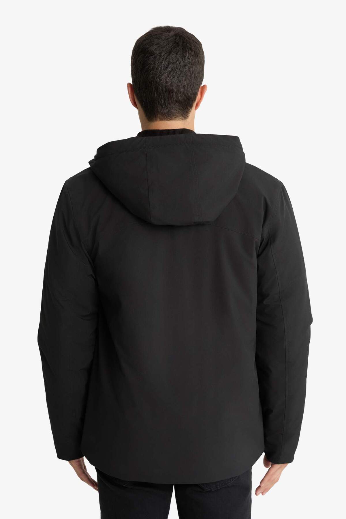 Defacto  Su İtici Regular Fit Kapüşonlu Fermuarlı Cepli Mont A2620AX24WN - Görsel 8