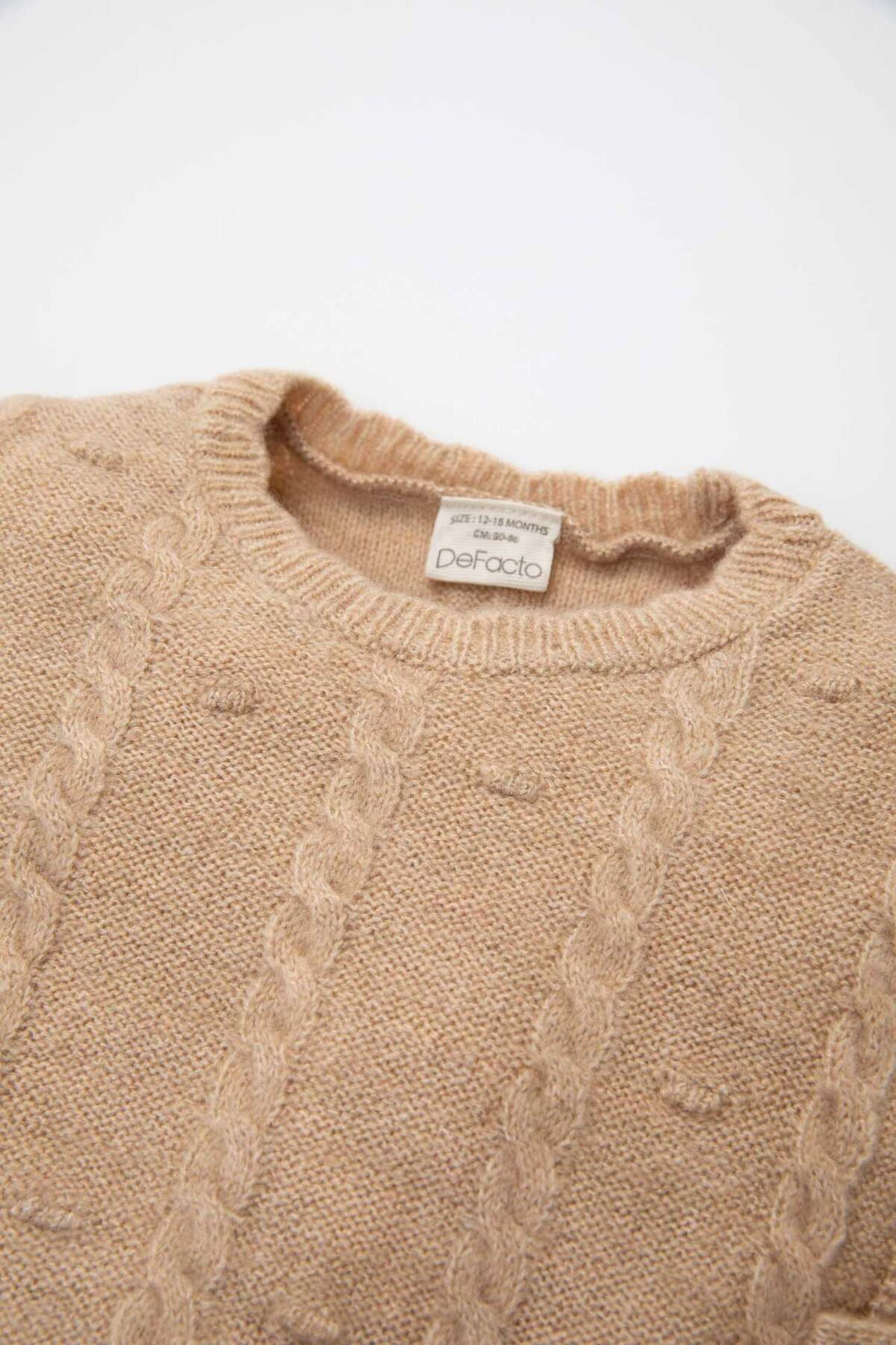 Defacto Kız Bebek Triko Basic Bisiklet Yaka Yandan Bağlamalı Hırka C8086A524AU fotoğrafı 2 (önizleme)