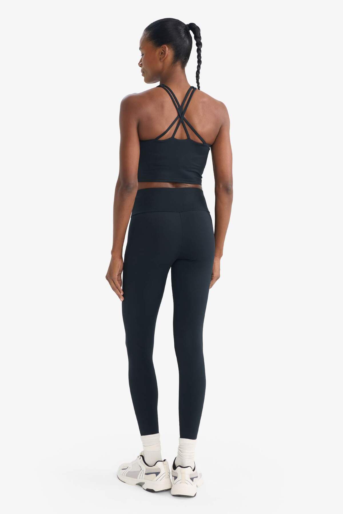 Defacto  Yüksek Bel Beli Saran Esnek Basic Düz Sporcu Tayt B4147AX24AU - Görsel 6