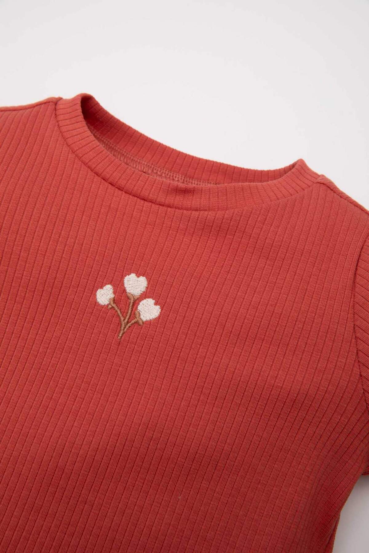 Defacto Kız Bebek 2li Takım Fitilli Kaşkorse Uzun Kollu Basic Düz Tişört Tayt D6200A5NS fotoğrafı 3 (önizleme)