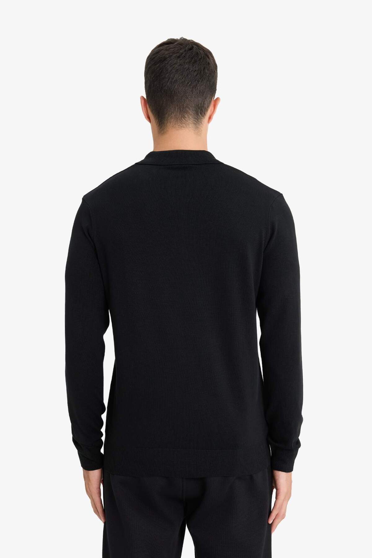 DeFacto Standart Fit Polo Yaka Premium Düğmeli Triko Kazak D0454AX24AU görsel 6