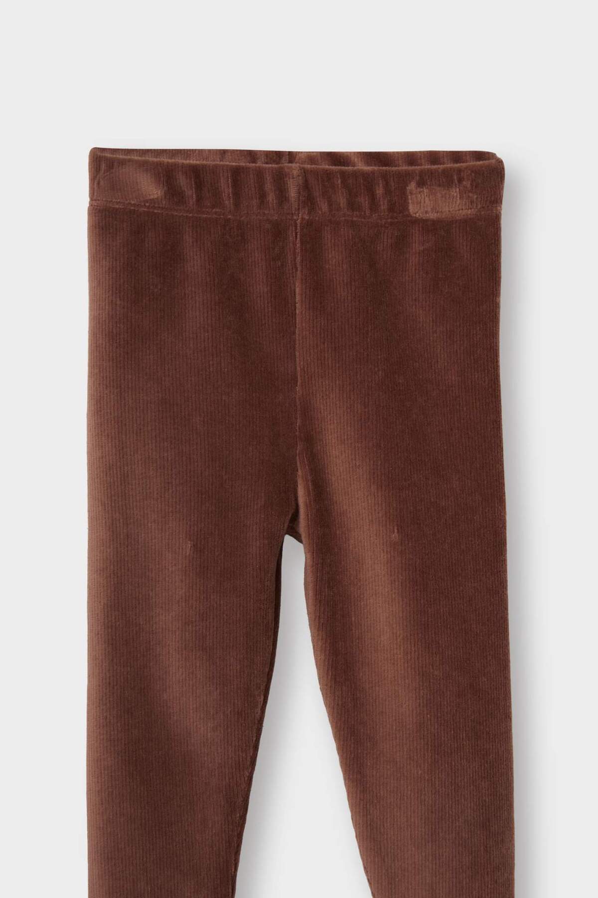 Defacto Kız Bebek Düz Paça Beli Lastikli Basic Düz Fitilli Kadife Tayt Y1083A224WN fotoğrafı 2 (önizleme)