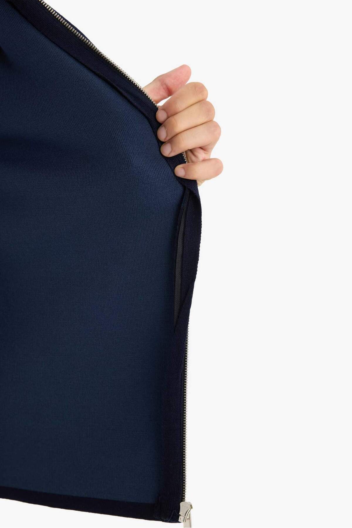 Defacto  Standart Fit Normal Kesim Polo Yaka Triko Hırka D3592AX24WN - Görsel 6