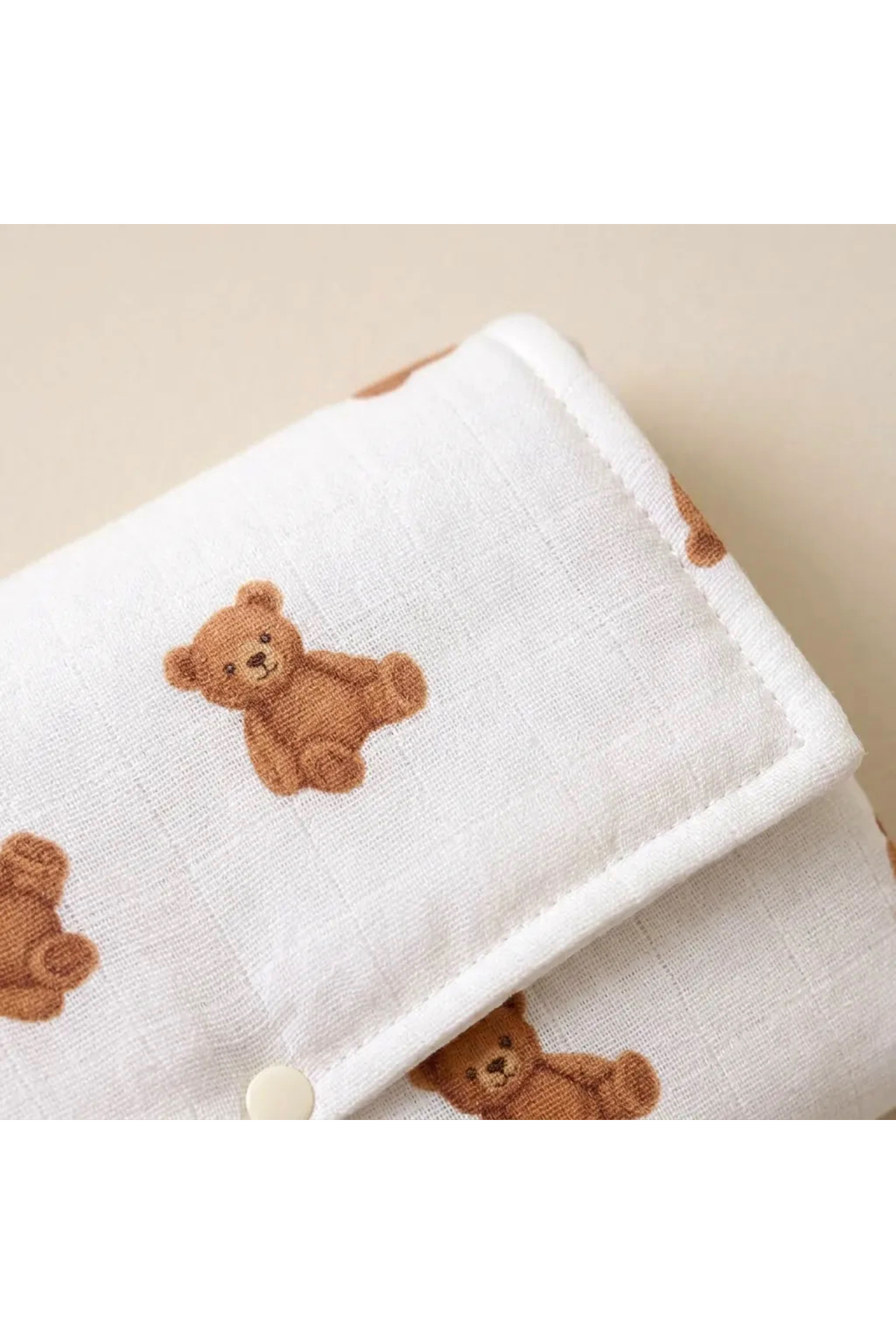 jr.bunnies Müslin Alt Açma–Çanta Formlu, %100 Pamuk, Baş Destekli, Seyahat ve Günlük Mat-TEDDY 61x48 cm fotoğrafı 3 (önizleme)