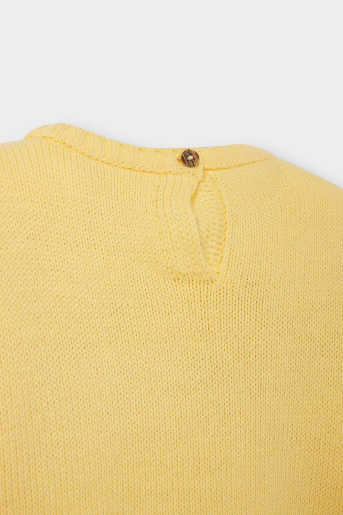 Defacto Bisiklet Yaka Çiçekli Triko Kazak Kız Bebek C8089A524AU fotoğrafı 4 (önizleme)