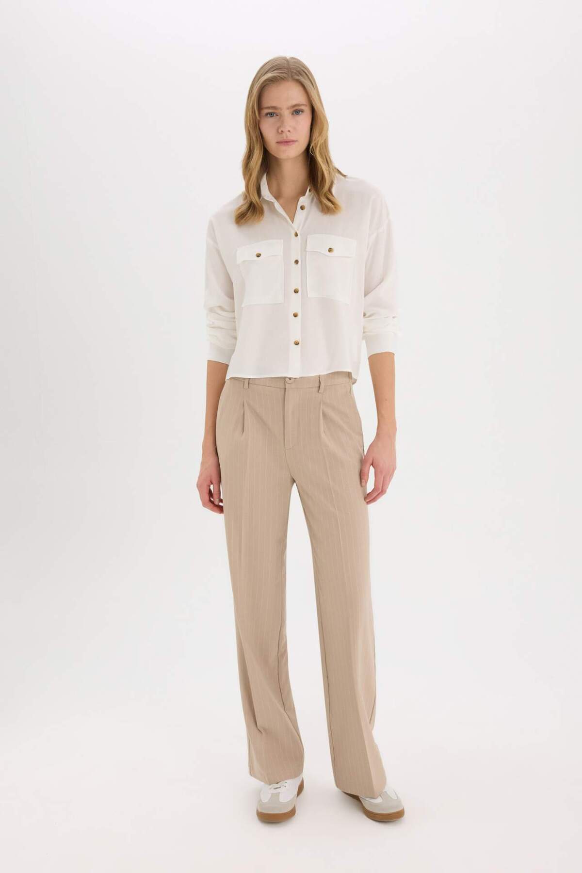 Defacto  Regular Fit Viskon Uzun Kollu Gömlek A5380AX23AU - Görsel 2