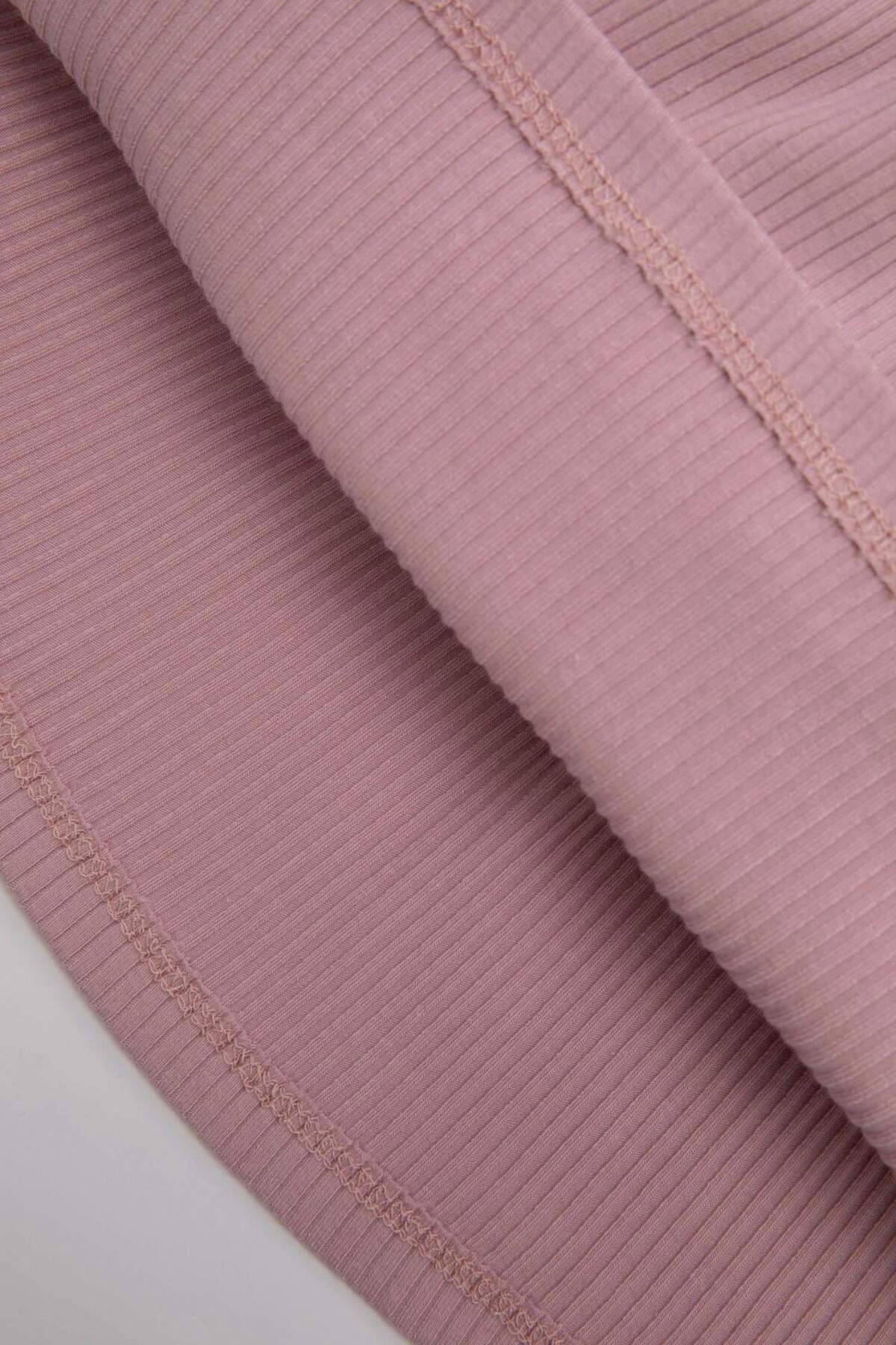 Defacto Kız Bebek Bisiklet Yaka Fitilli Kaşkorse Uzun Kollu Basic Düz Elbise A7522A524AU fotoğrafı 3 (önizleme)