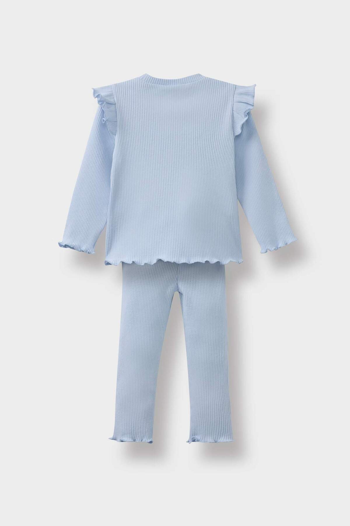 Defacto Kız Bebek 2li Takım Çiçekli Fitilli Kaşkorse Uzun Kollu Tişört Beli Lastikli Alt Y1122A224AU fotoğrafı 4 (önizleme)