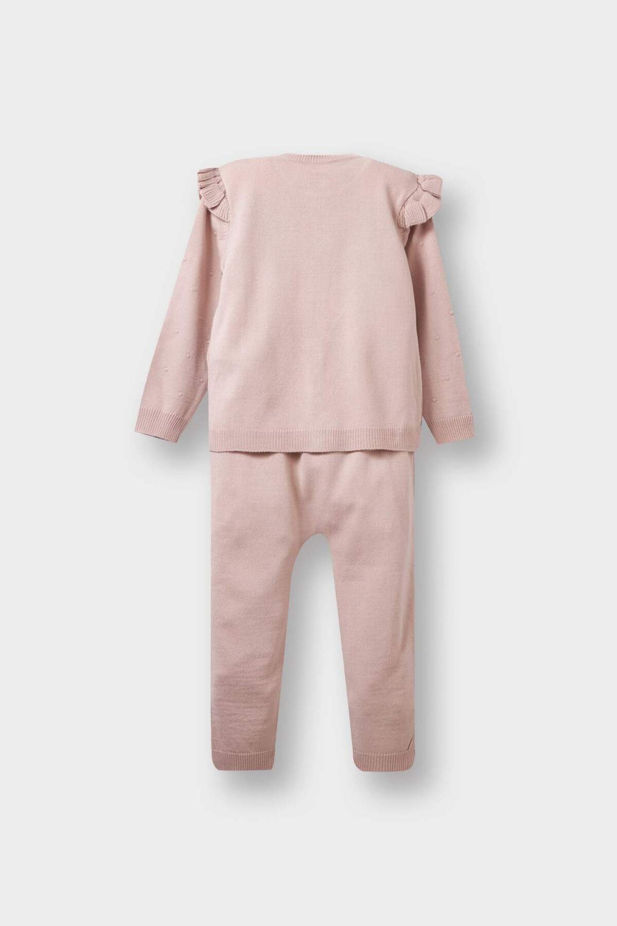 Defacto 2'li Takım Triko Düğmeli Hırka Alt Kız Bebek C9751A524AU fotoğrafı 4 (önizleme)