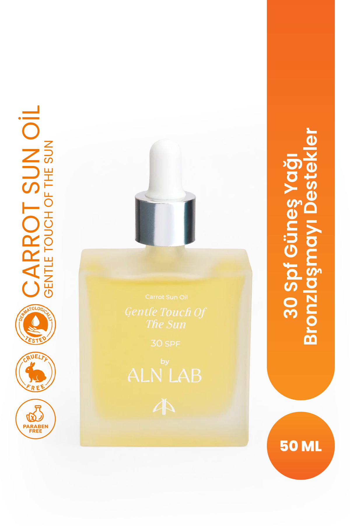 ALN LAB Sun Oil SPF 30 Havuç Tohumu Yağlı Bronzlaştırıcı Koruyucu Güneş Yağı 50 ml — 8684308445743