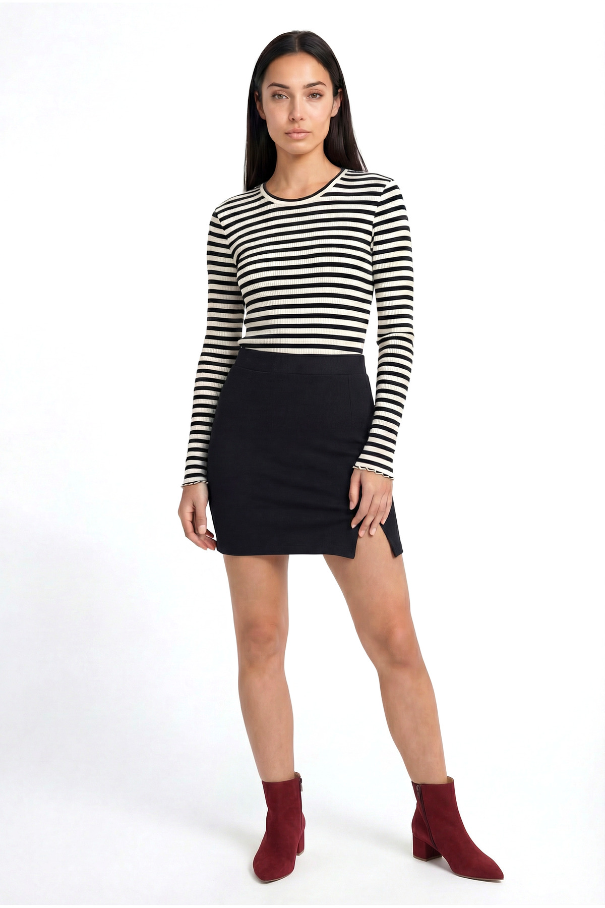 Black Women's Mid Waist Skirt JULlET