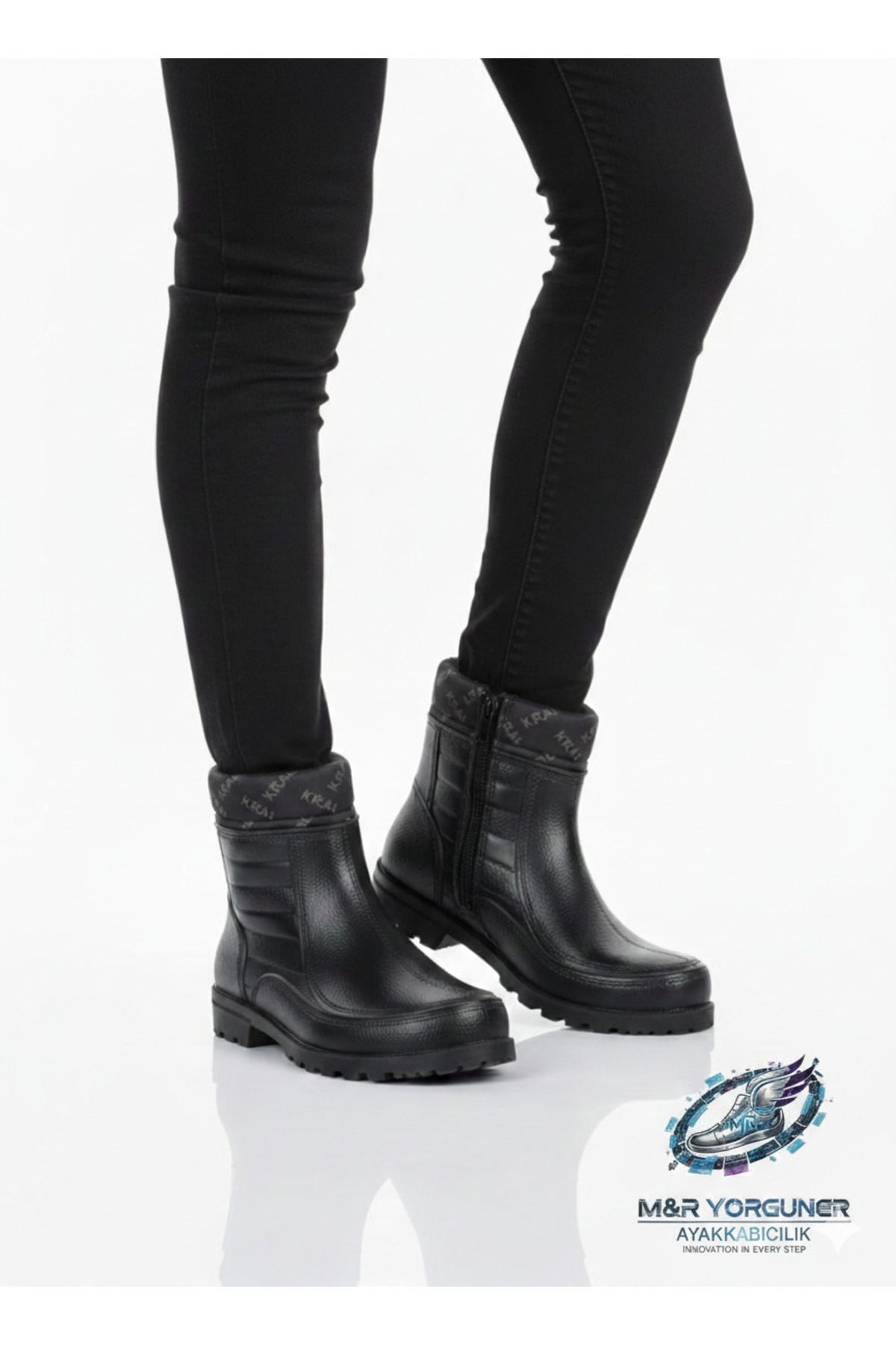 KRAL PLASTİK  Erkek Lastik Kar Botu İçi Yünlü Fermuarlı 36-44 - Görsel 4