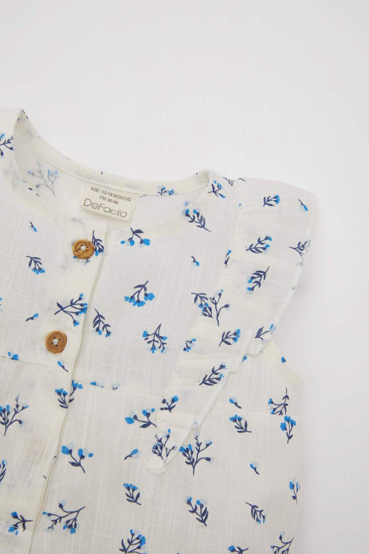 Defacto Kız Bebek 2li Takım Çiçekli Poplin Kolsuz Bluz Şort C9527A524SM fotoğrafı 3 (önizleme)