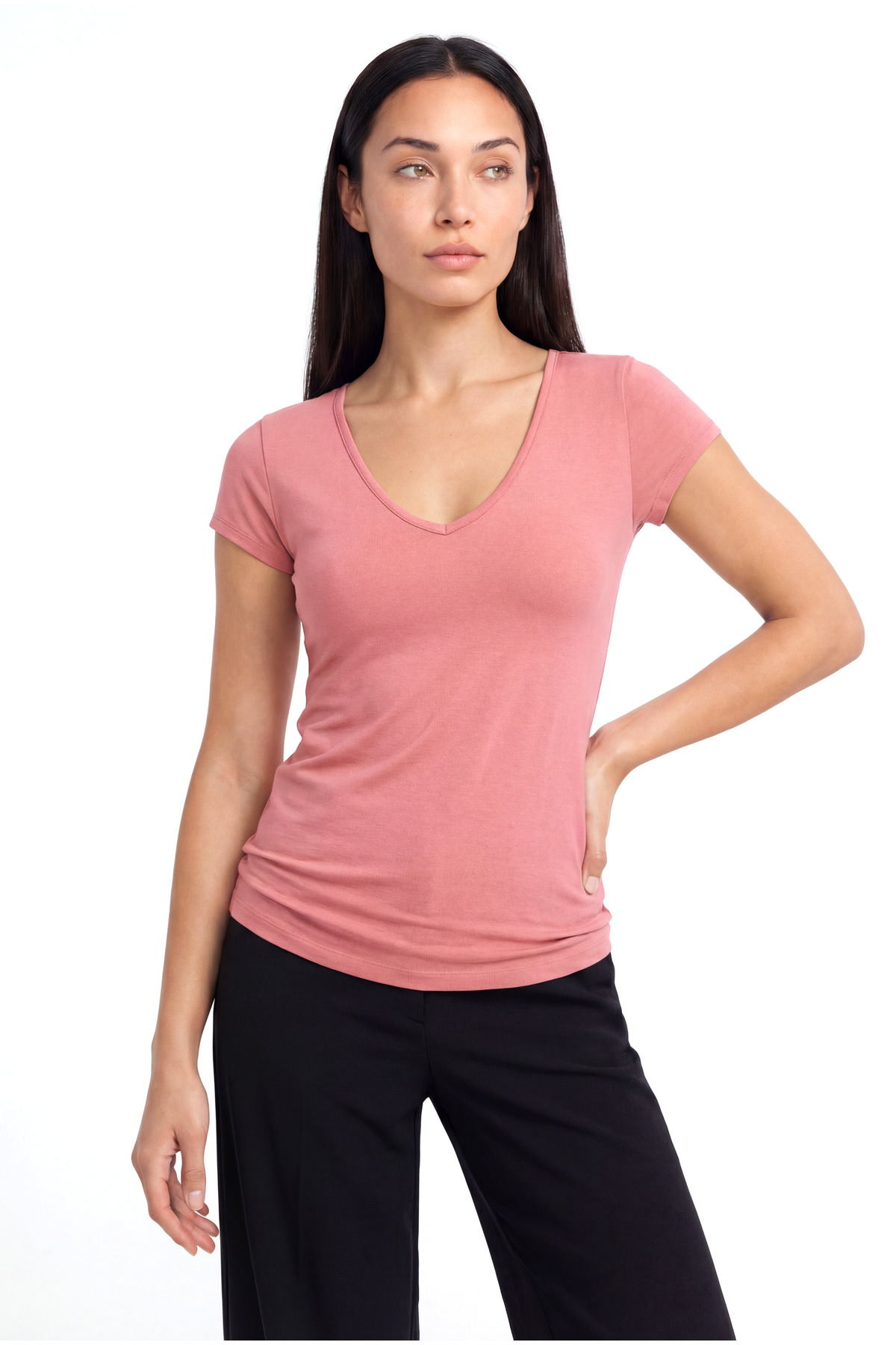 Pink V-neck short sleeve women 'S T-shirt VALLI V-NECK S/S BALL